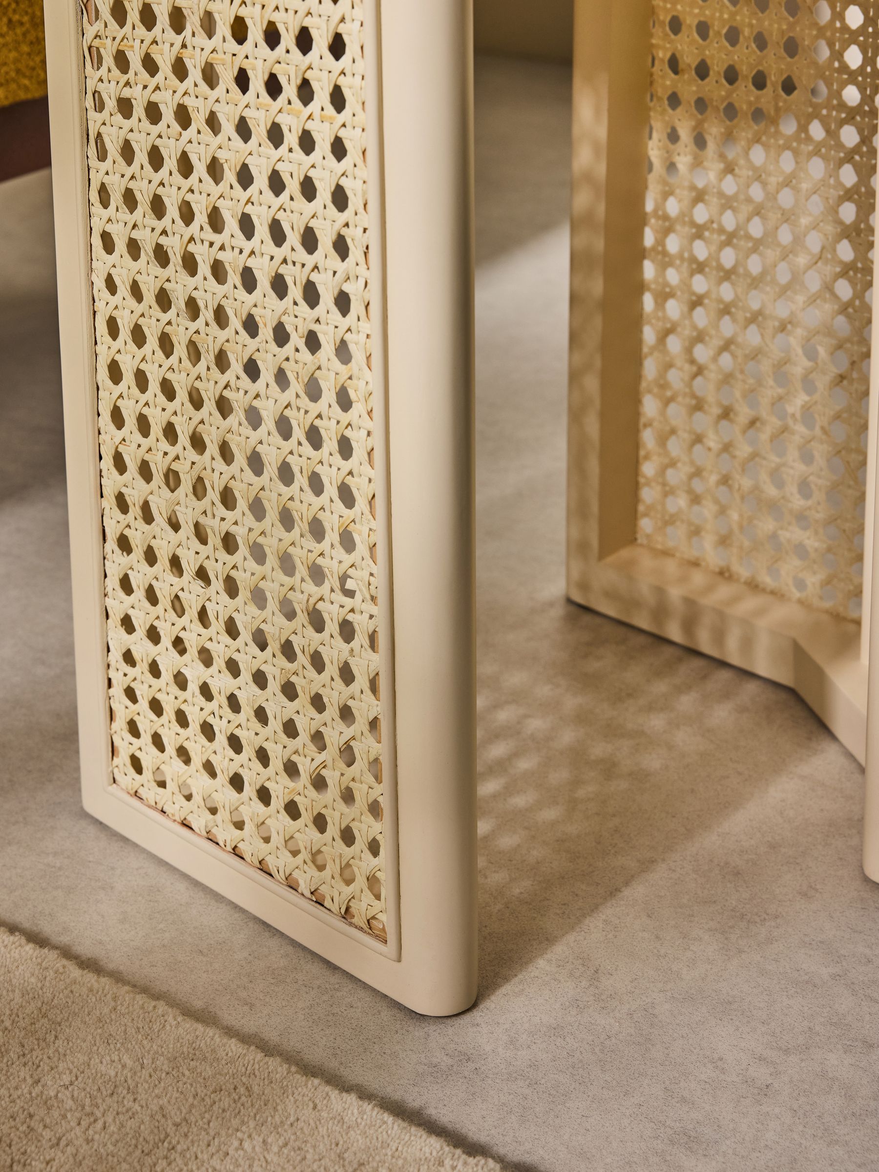 Luca Cane Side Table in Ecru White - Image 2 of 4