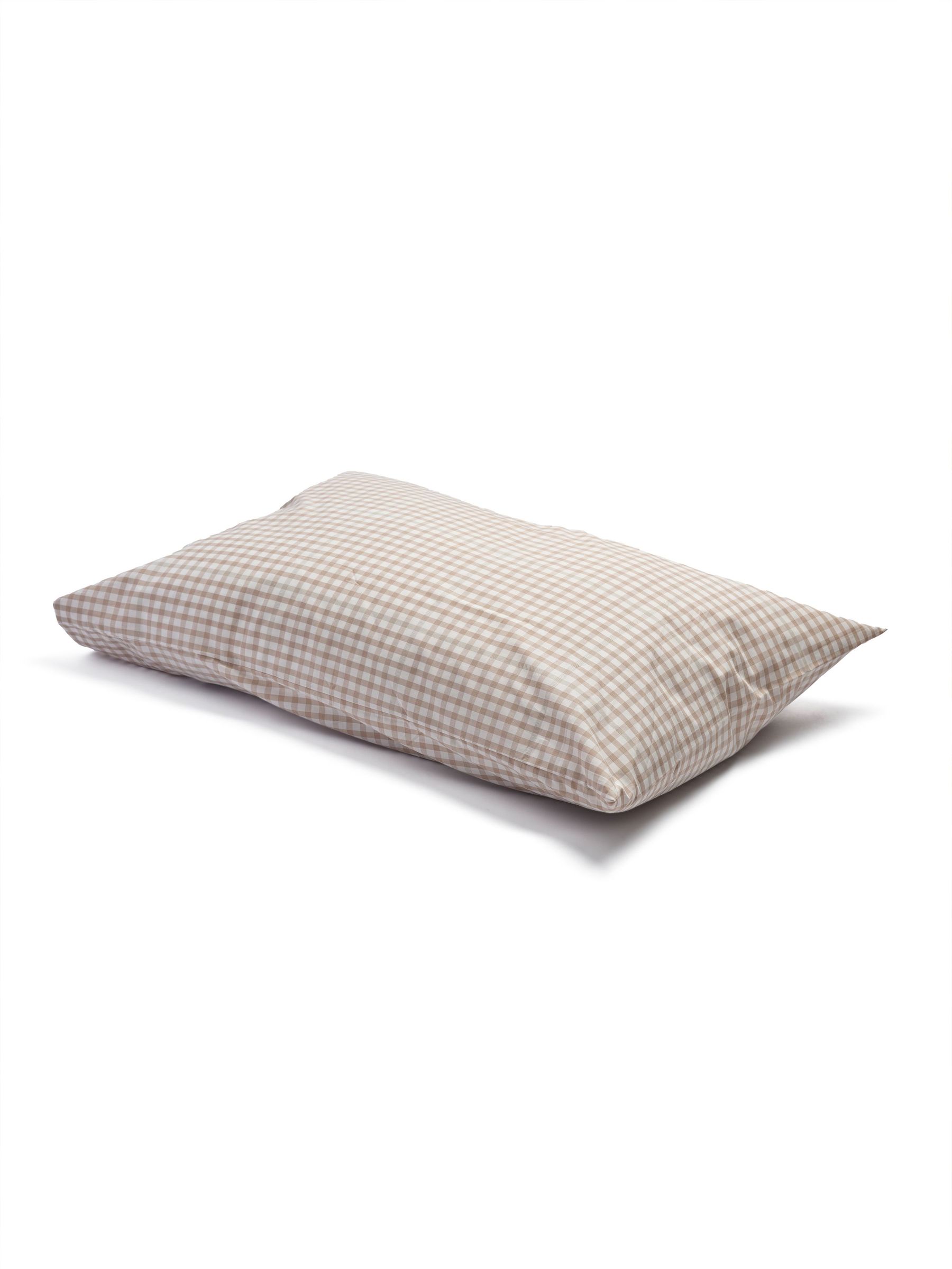 Set of 2 Cafe au Lait Gingham Cotton Pillowcases - Image 1 of 1