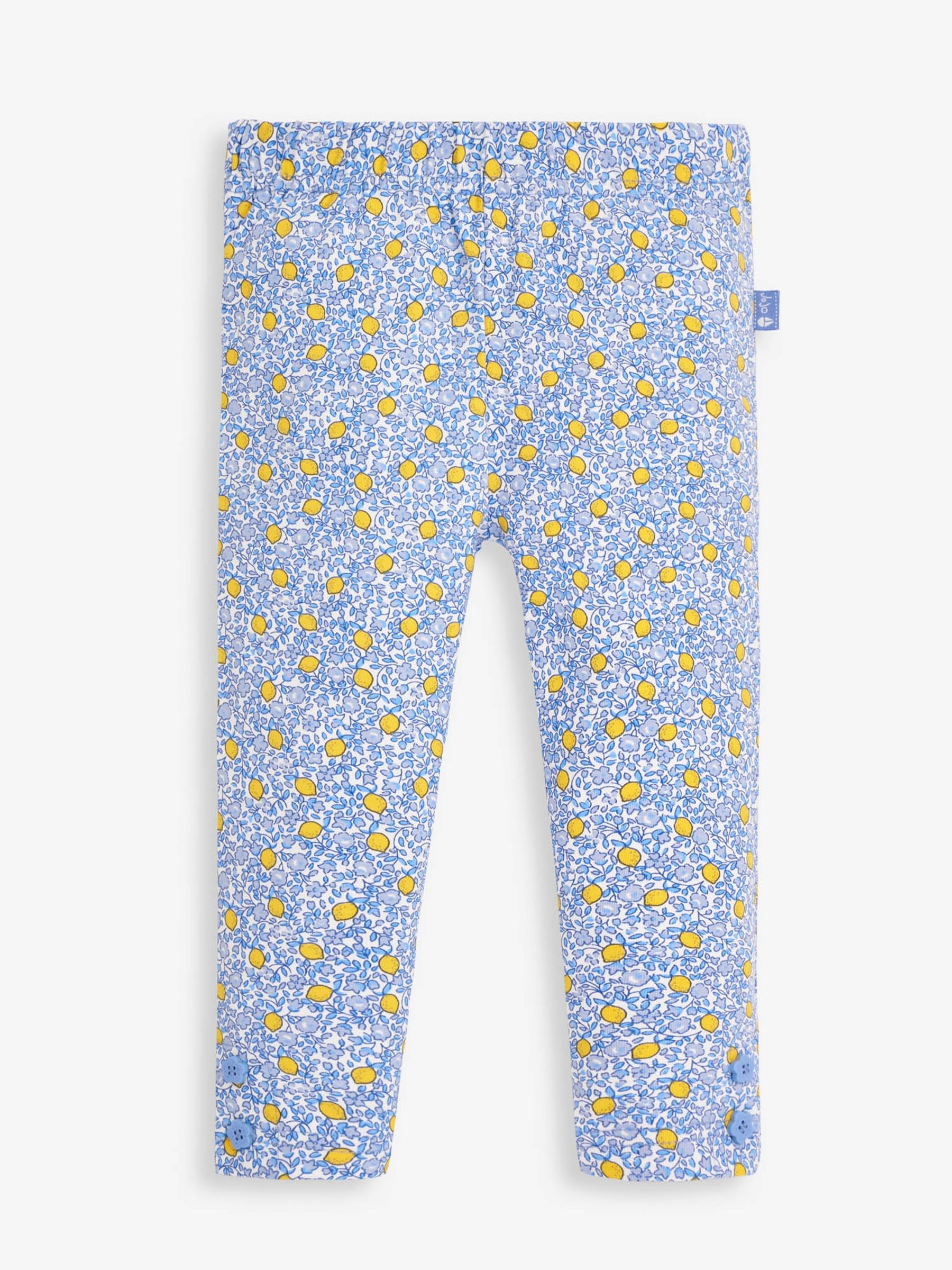 2-Pack Girls' Lemon Ditsy Print & Yellow Leggings in Blue - Image 2 of 5