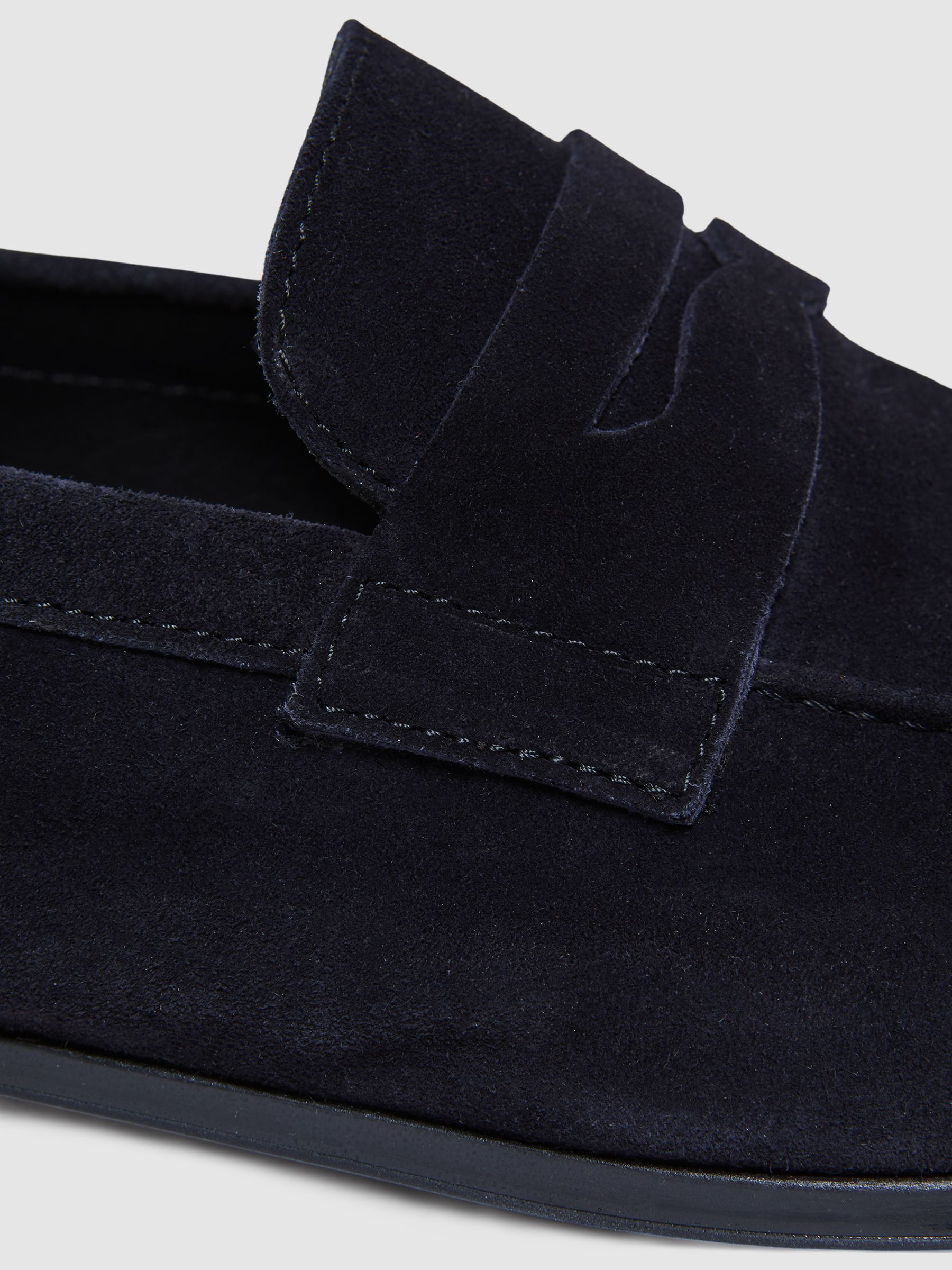 Suede Slip On Loafers in Navy - Image 5 of 5