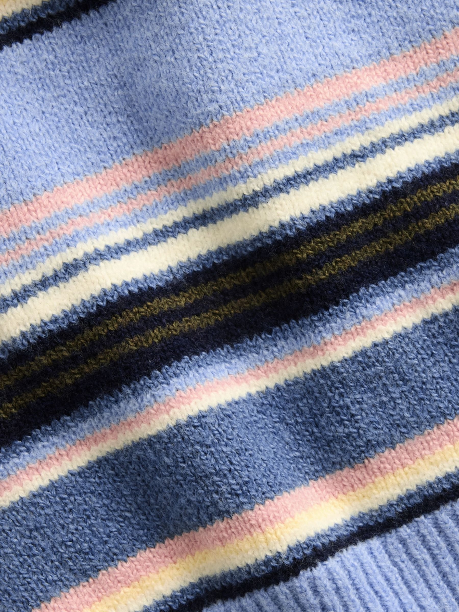 Blue/Pink Stripe CashSoft Zip-Up Knitted Hoodie - Image 6 of 6 Blue/Pink Stripe CashSoft Zip-Up Knitted Hoodie - Image 6 of 6
