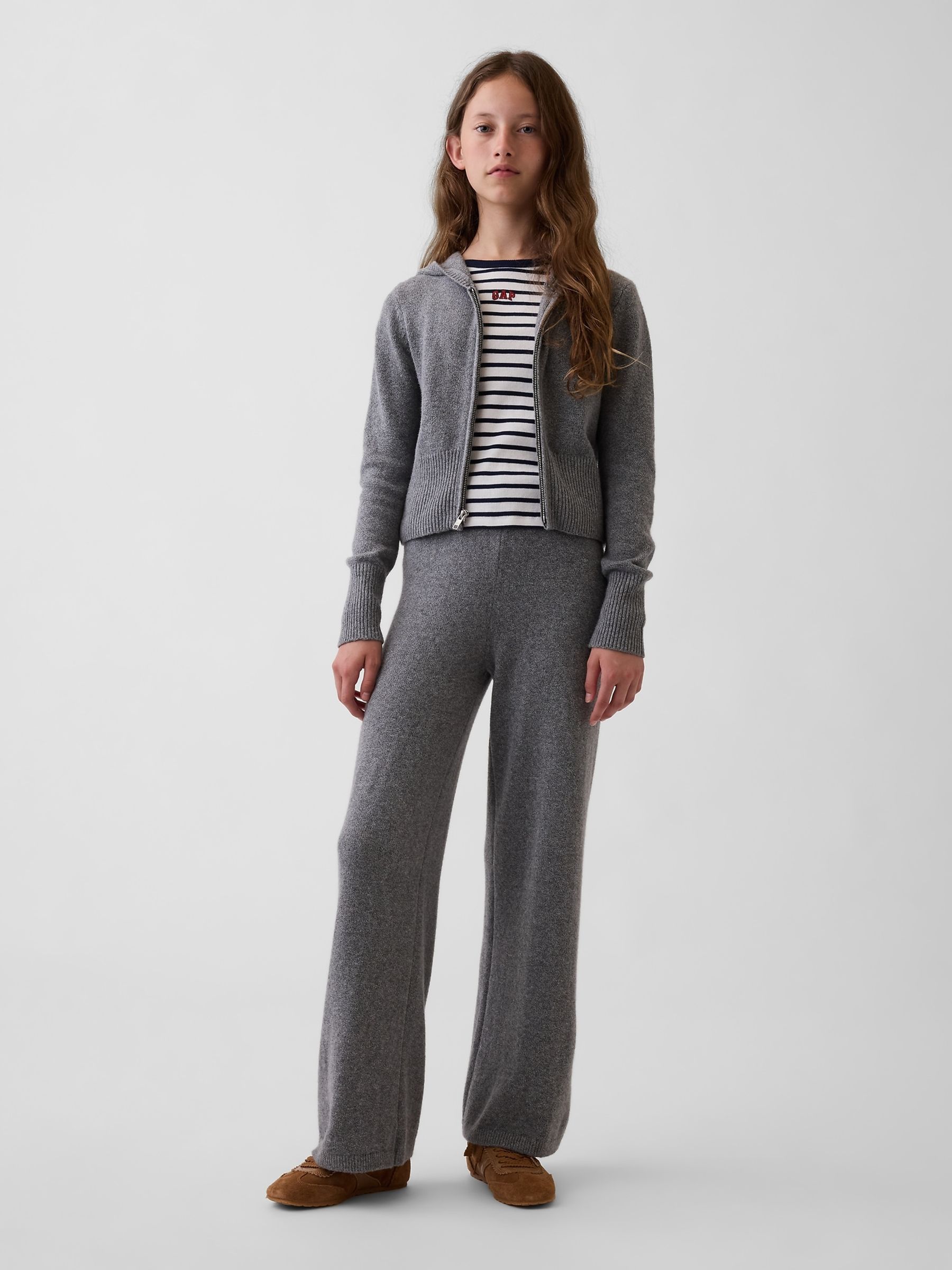 Grey CashSoft Zip-Up Knitted Hoodie - Image 3 of 6