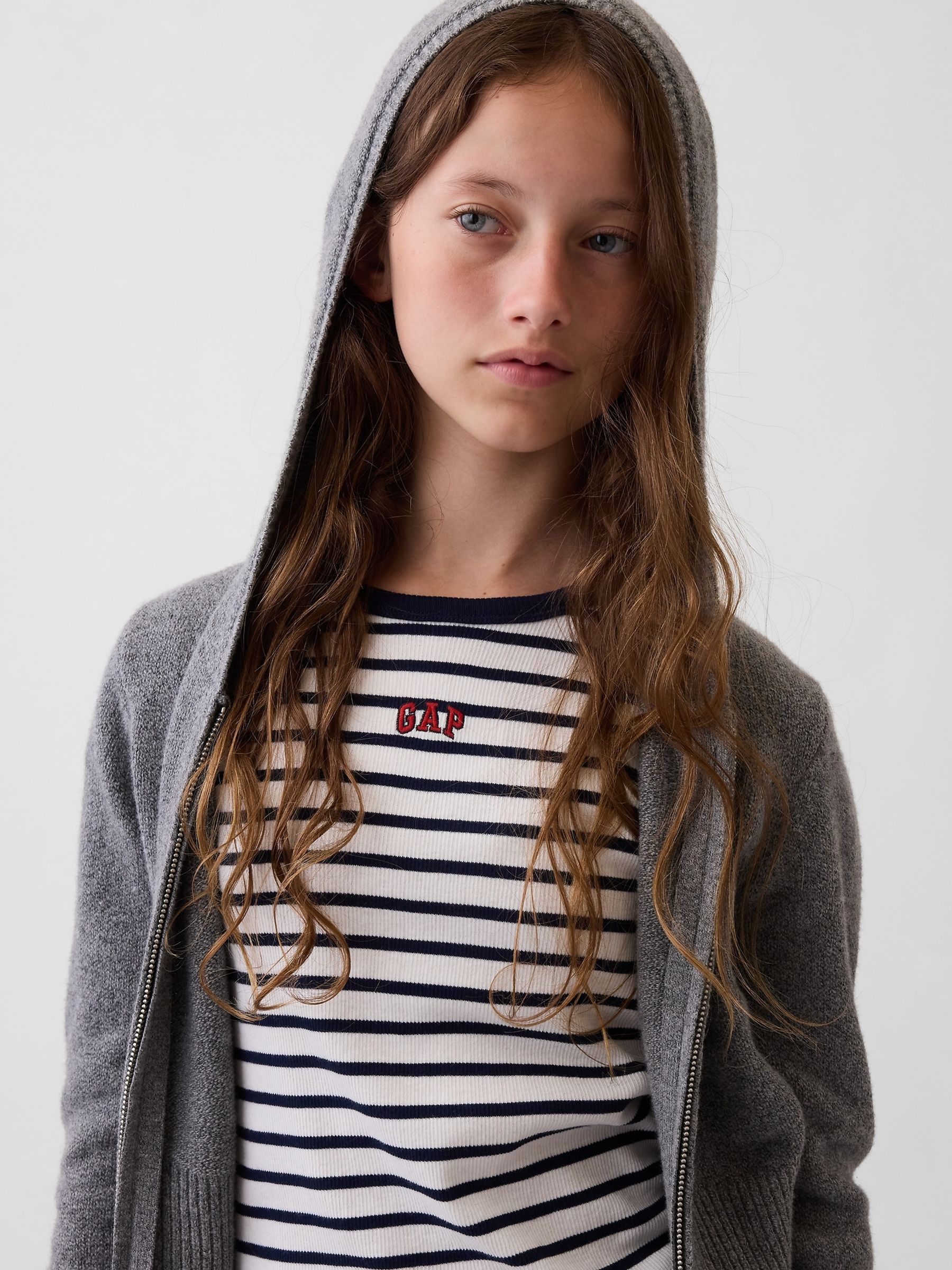 Grey CashSoft Zip-Up Knitted Hoodie - Image 4 of 6