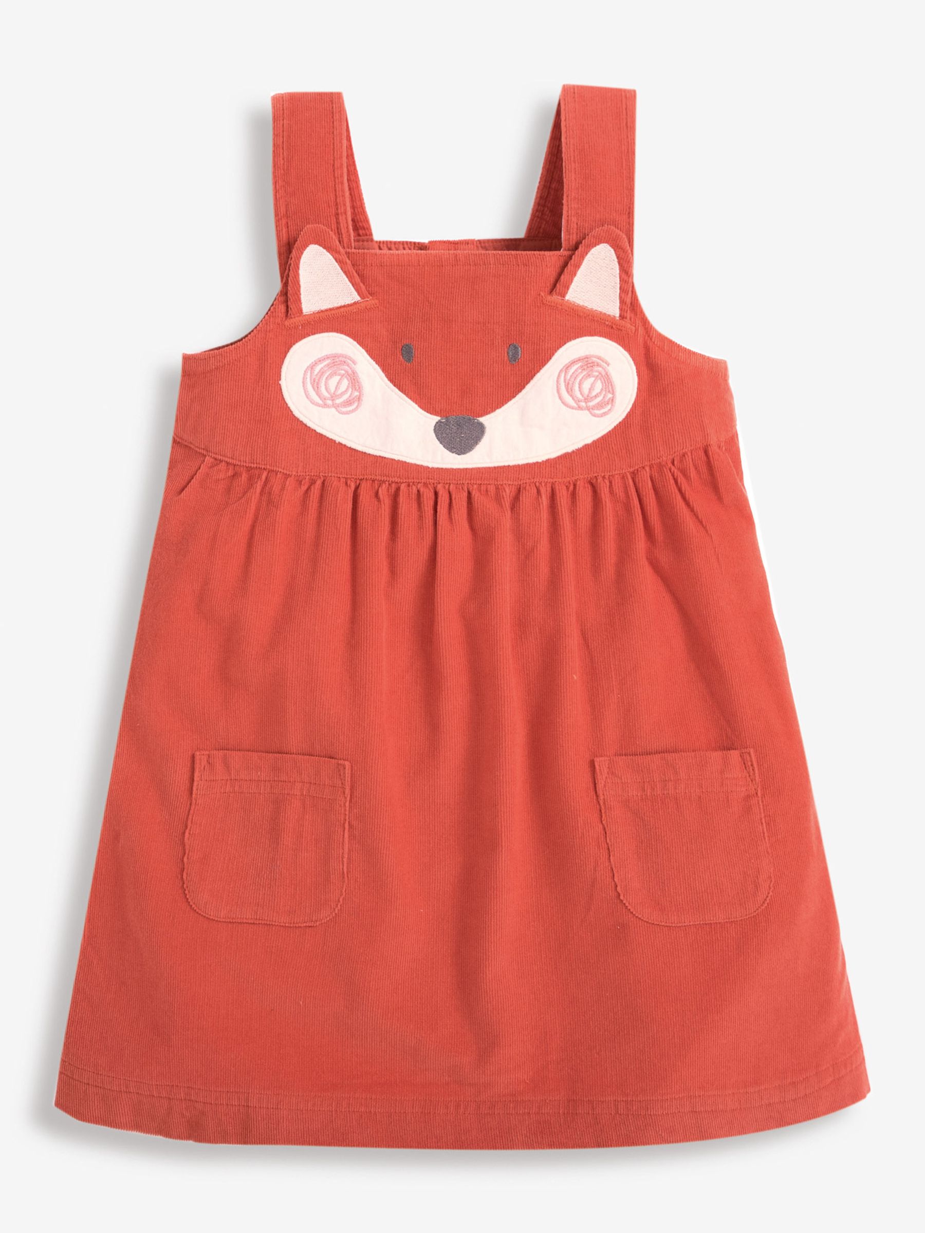 Rust Girls' Fox Cord Pinafore Dress | JoJo Maman Bébé