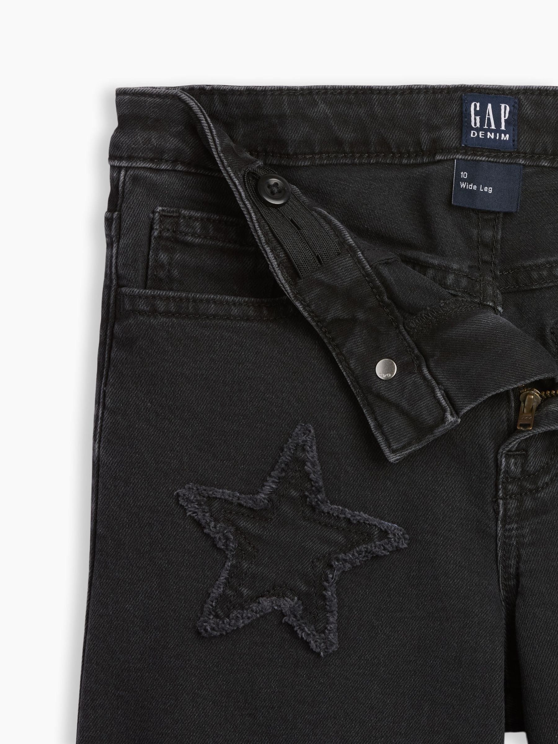 Black Star High Waisted Wide-Leg Ankle Jeans - Image 3 of 3