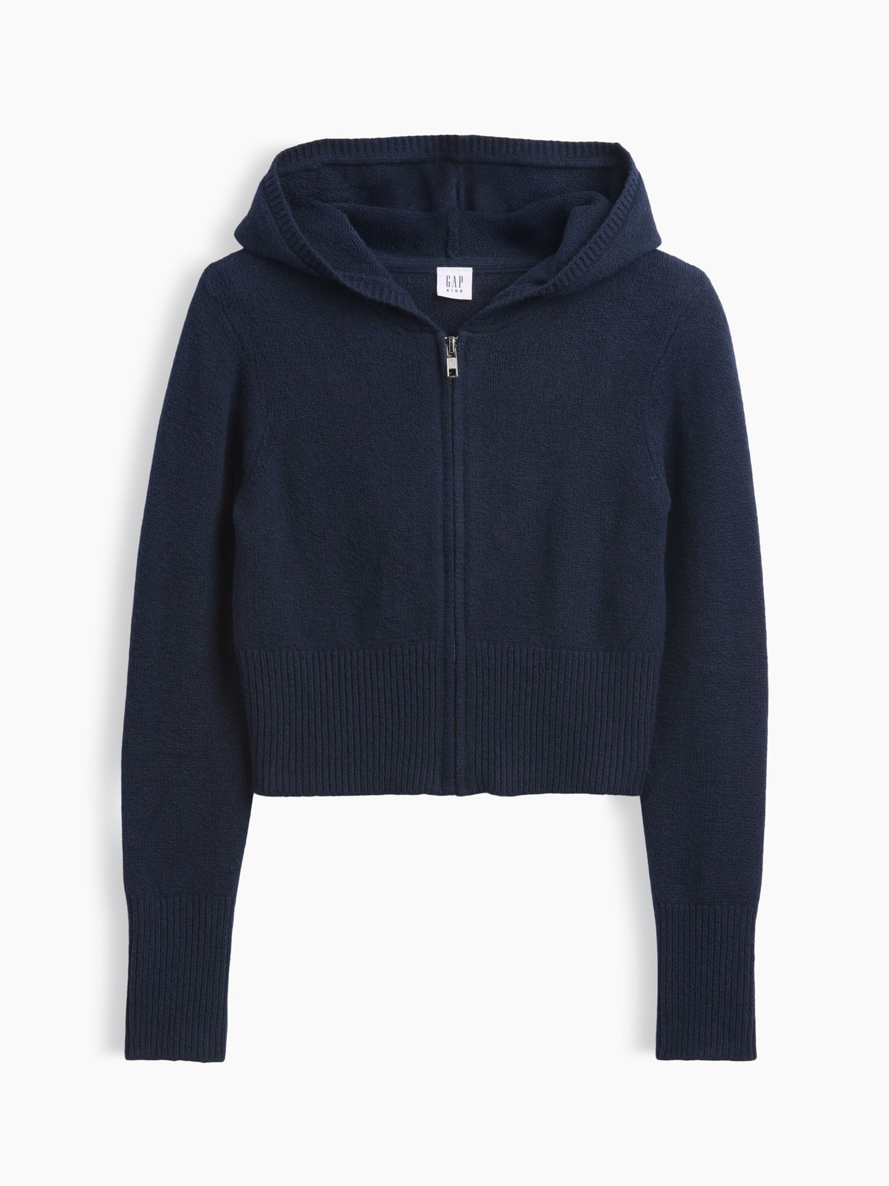 Navy CashSoft Zip-Up Knitted Hoodie - Image 5 of 6