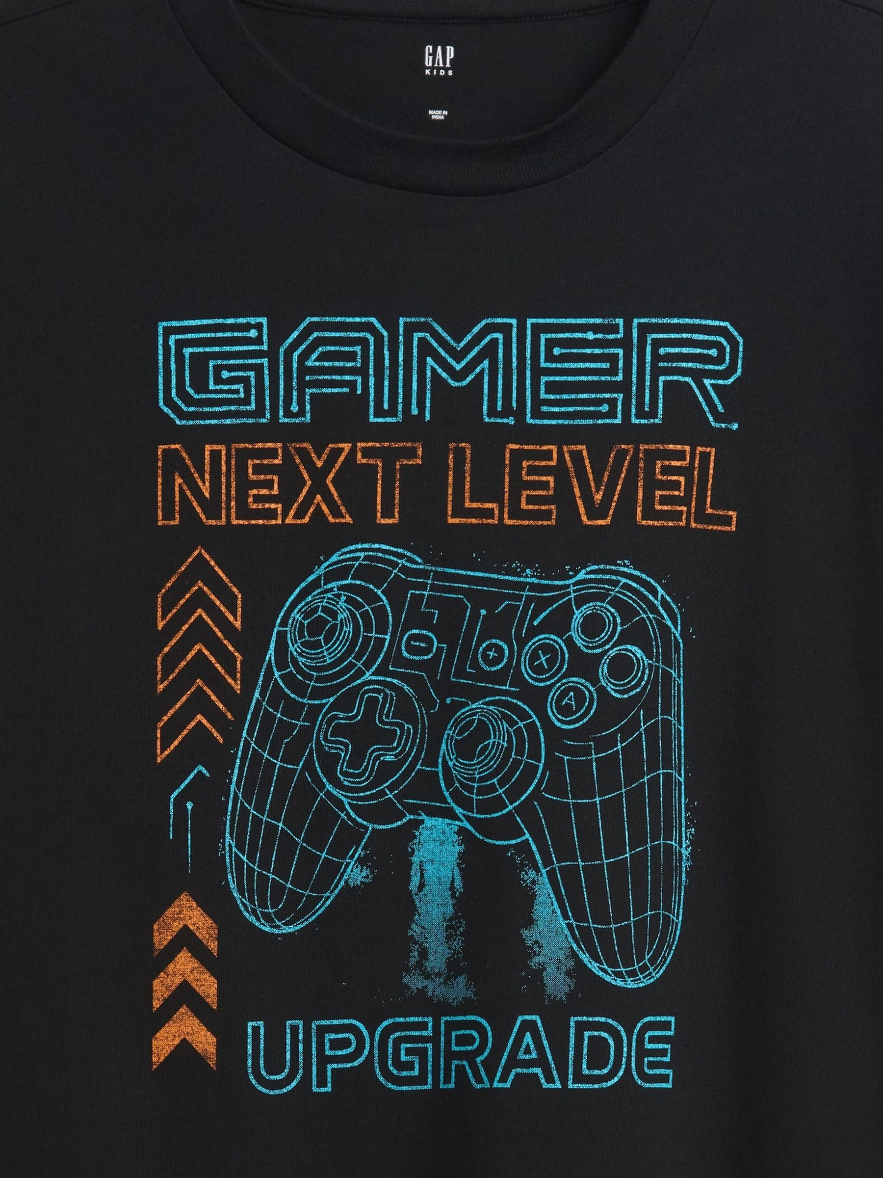 Black Gaming Relaxed Graphic Long Sleeve T-Shirt - Image 3 of 3 Black Gaming Relaxed Graphic Long Sleeve T-Shirt - Image 3 of 3
