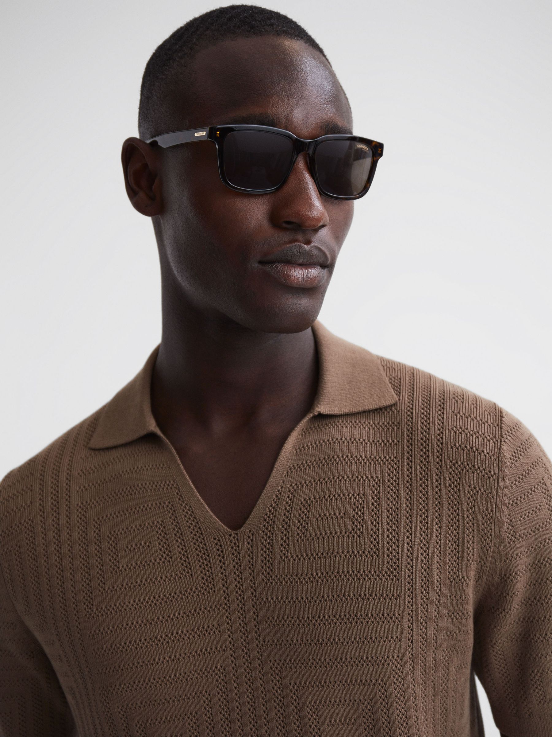 Carrera Eyewear Square Tortoiseshell Sunglasses in Brown - Image 2 of 4