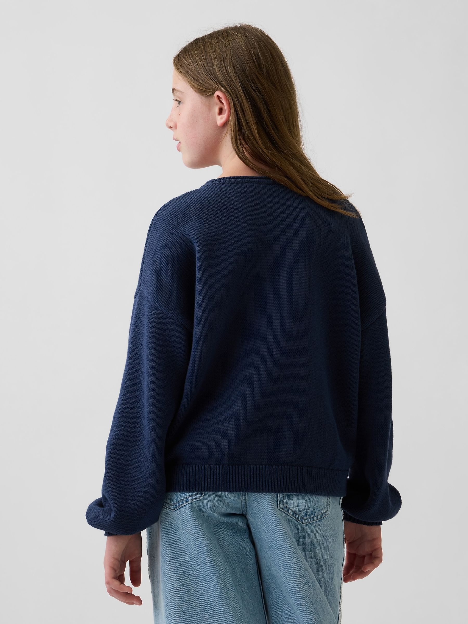 Blue Oversized Rolled Neck Jumper - Image 2 of 5