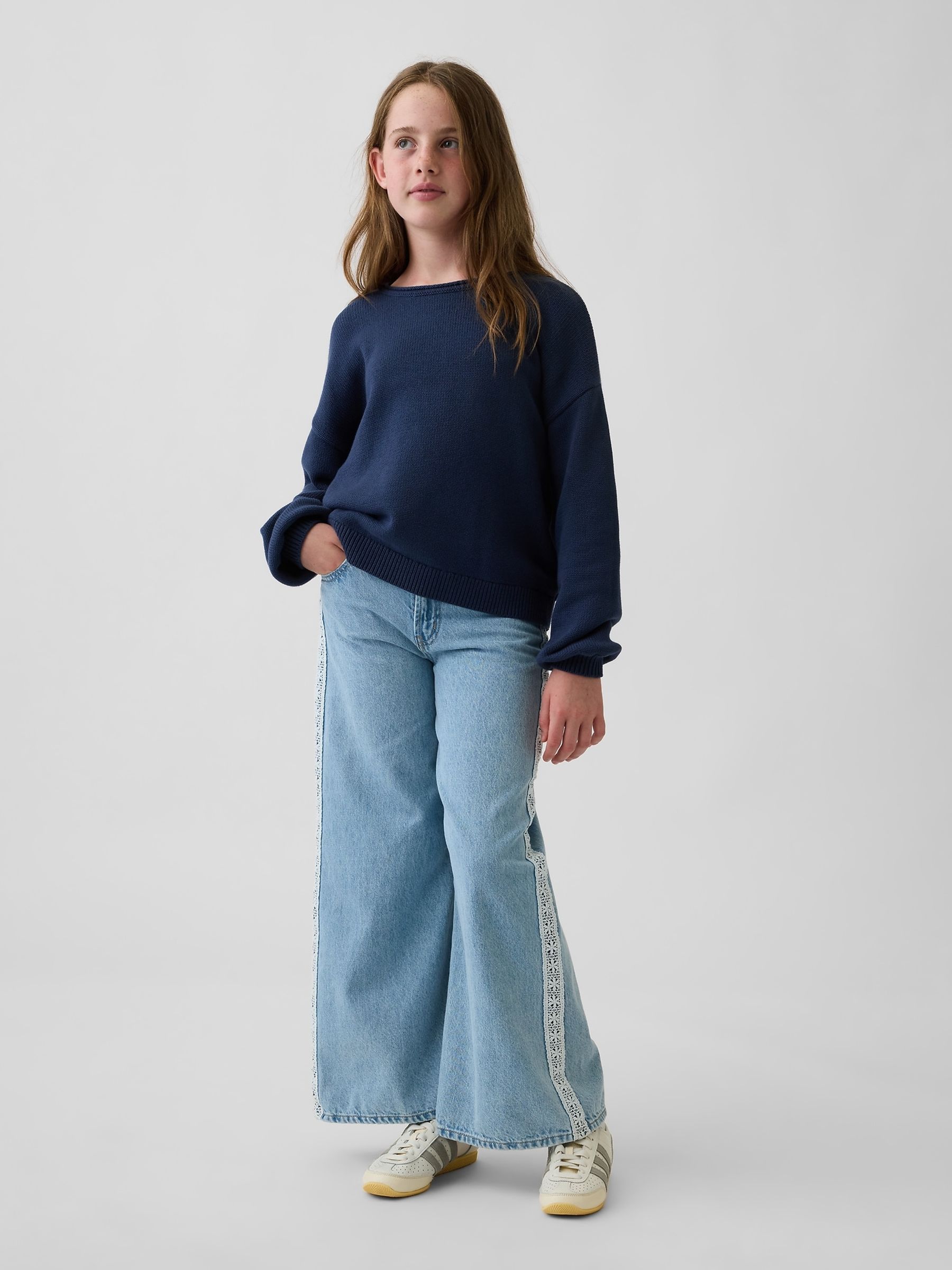 Blue Oversized Rolled Neck Jumper - Image 3 of 5