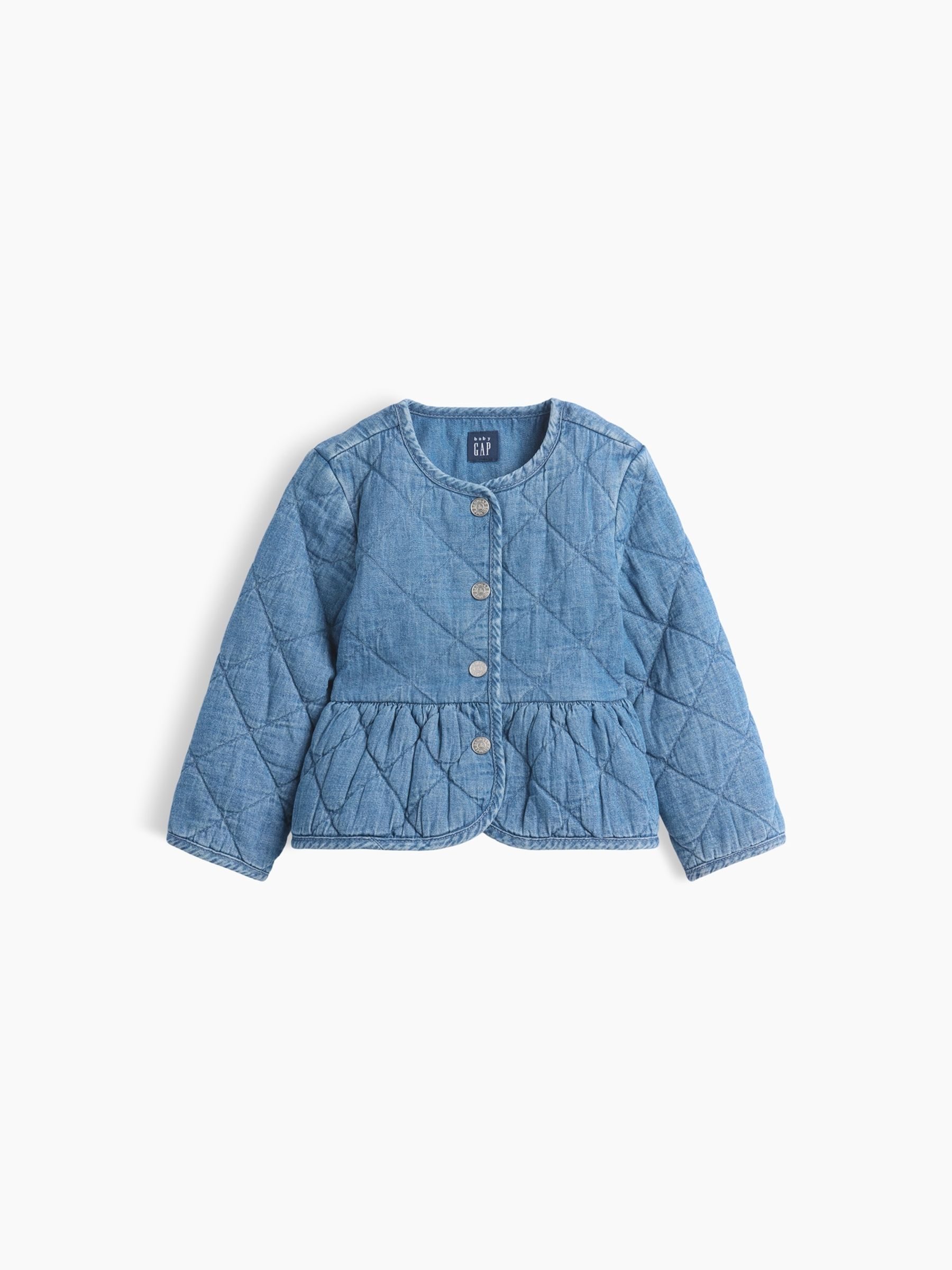 Blue Quilted Denim Jacket - Image 1 of 2