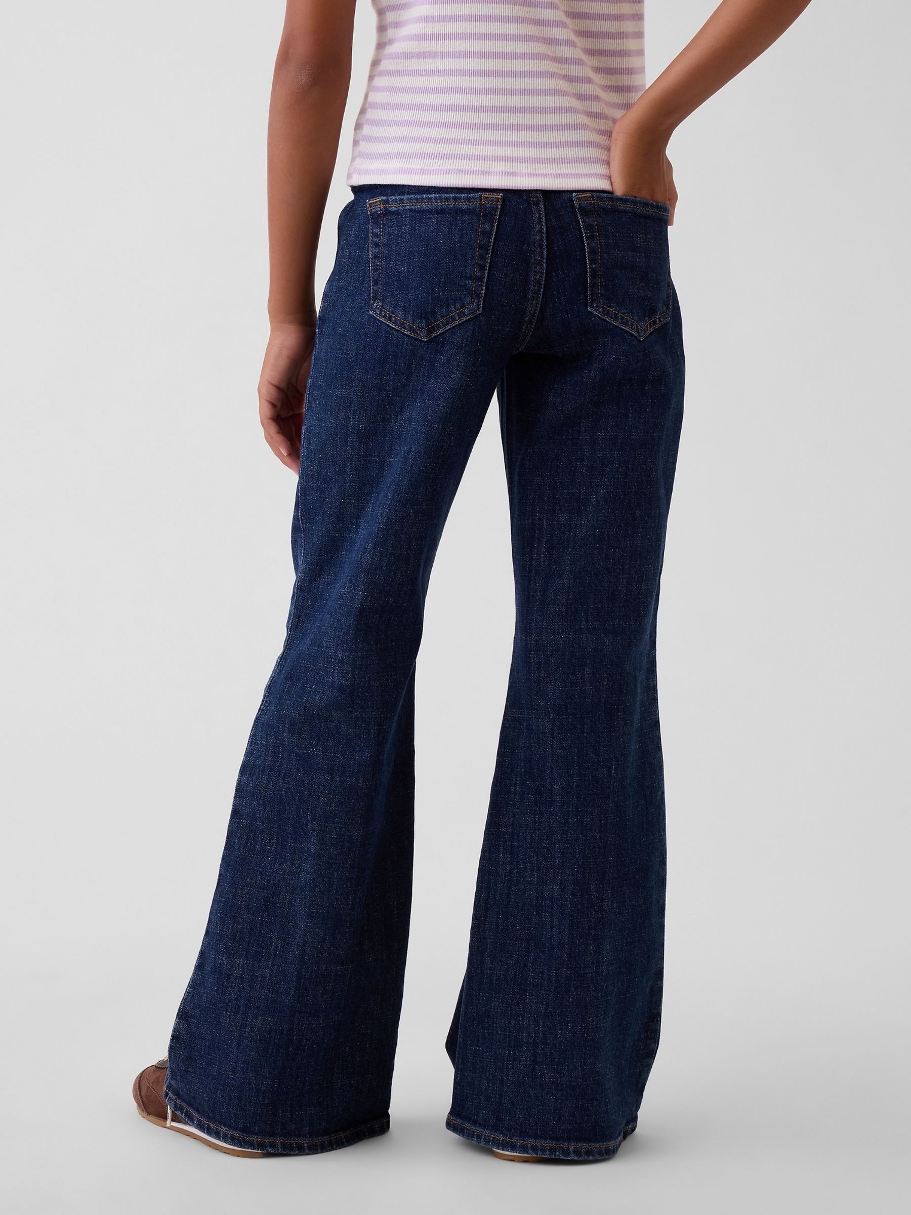 Dark Wash Low Rise Relaxed Flare Jeans - Image 2 of 6