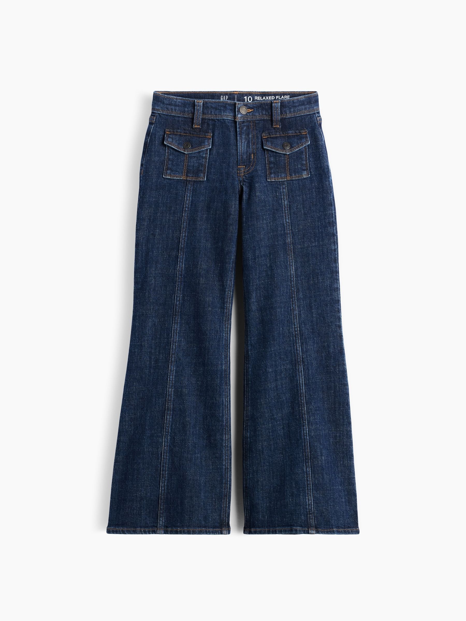 Dark Wash Low Rise Relaxed Flare Jeans - Image 5 of 6