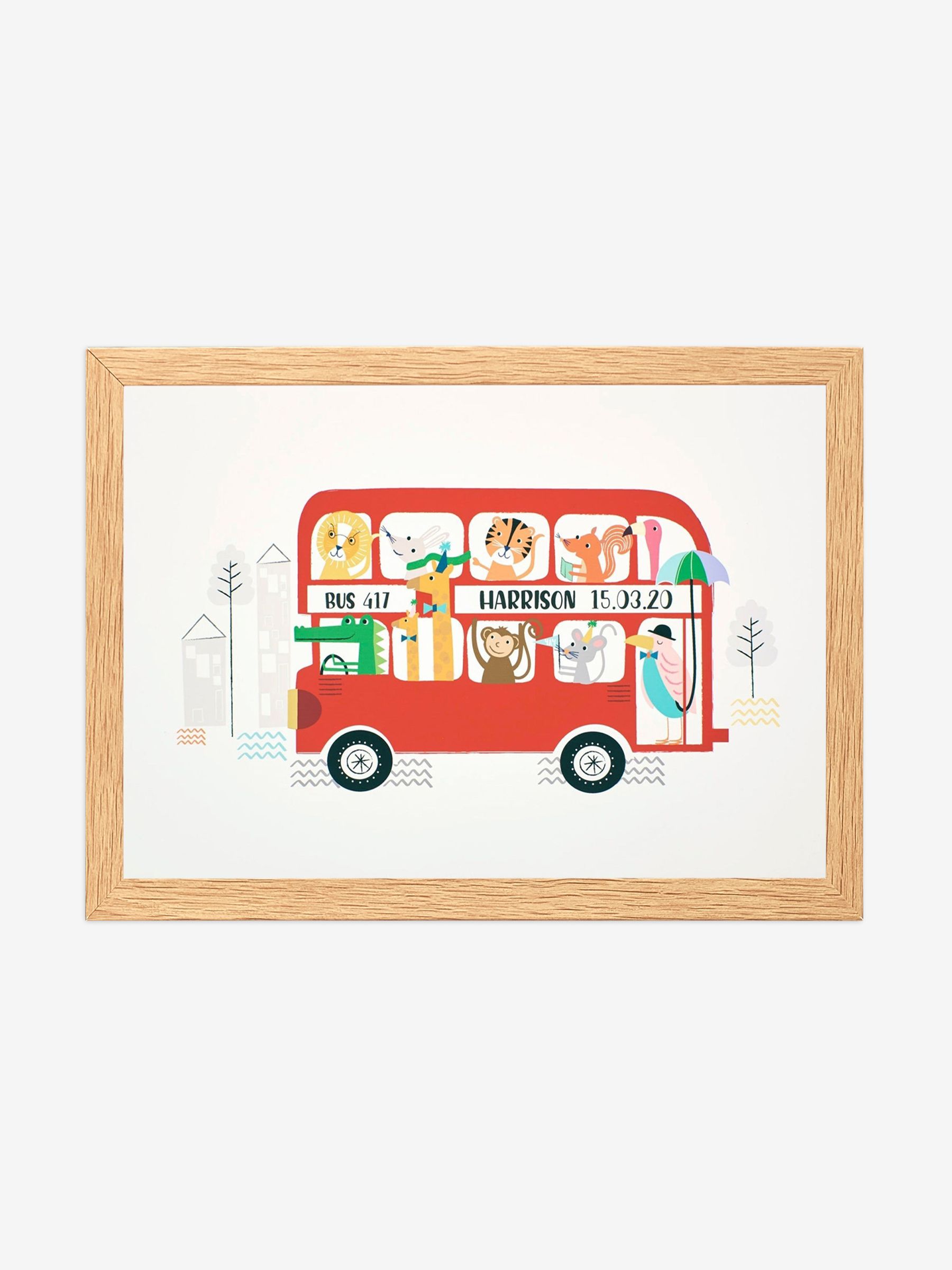 Oak Personalised & Framed Bus Print - Image 1 of 1