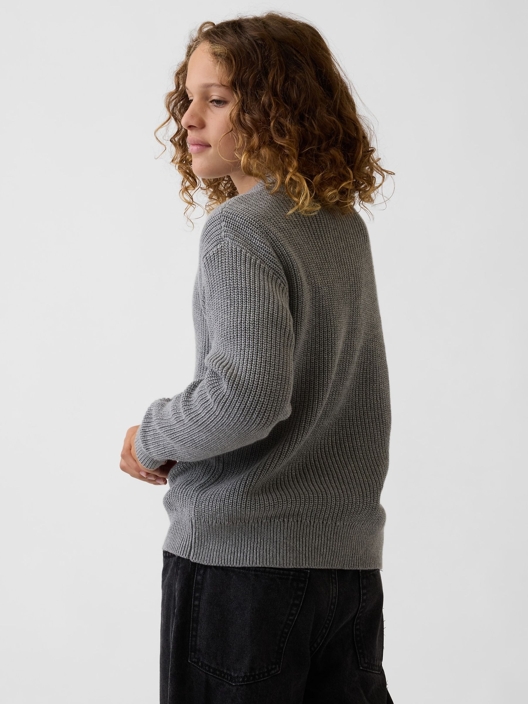 Grey Relaxed Polo Jumper - Image 2 of 5