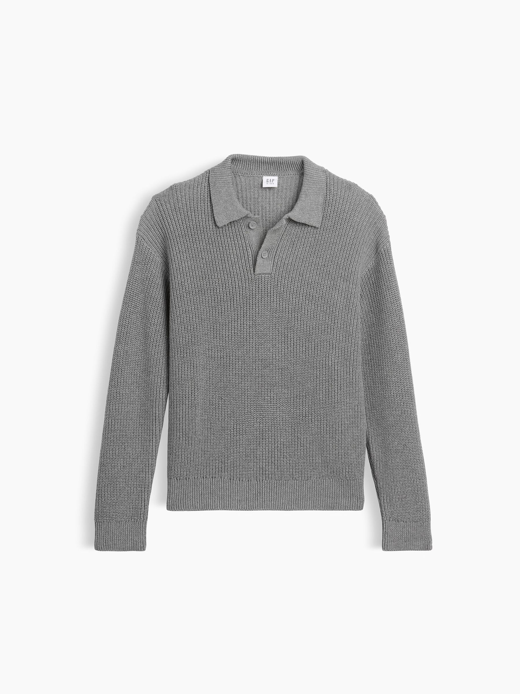 Grey Relaxed Polo Jumper - Image 4 of 5