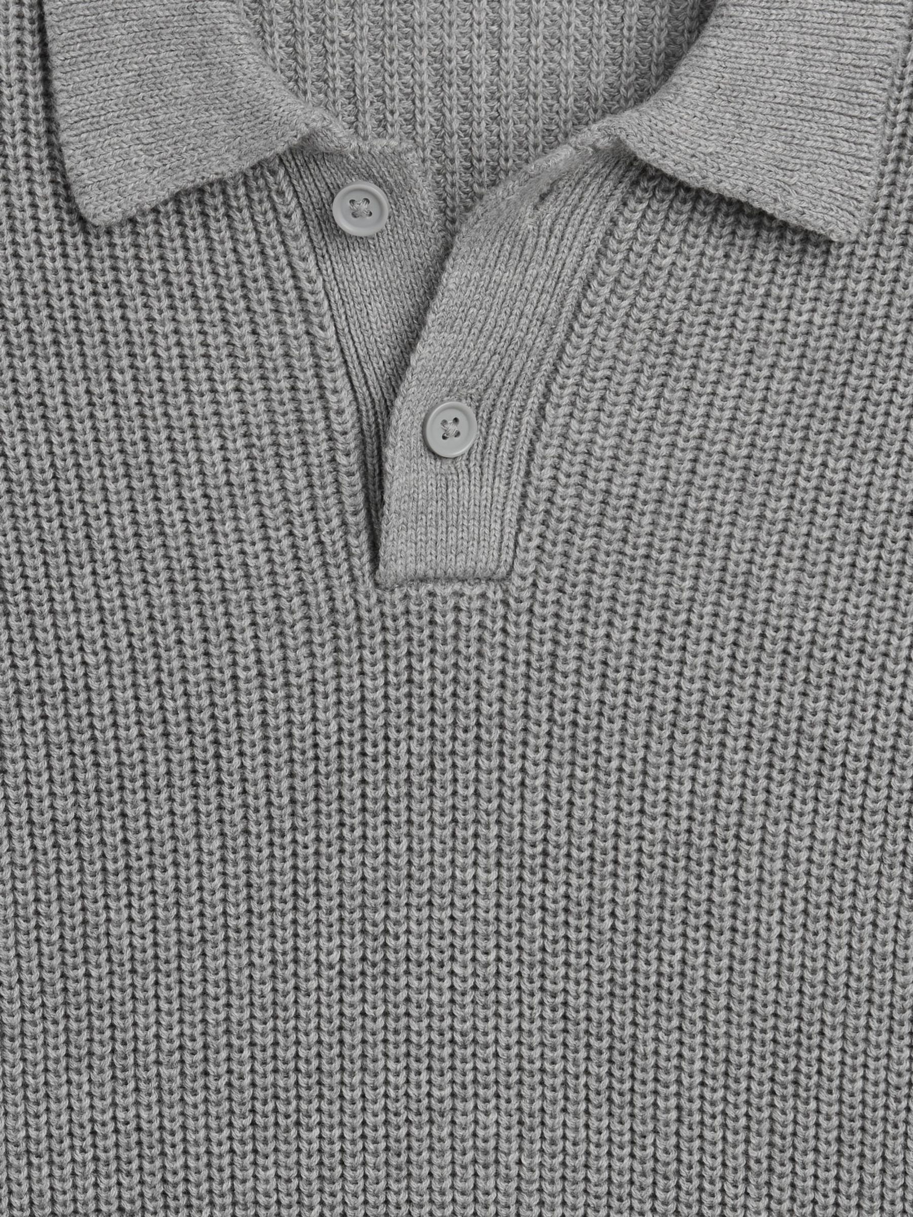 Grey Relaxed Polo Jumper - Image 5 of 5