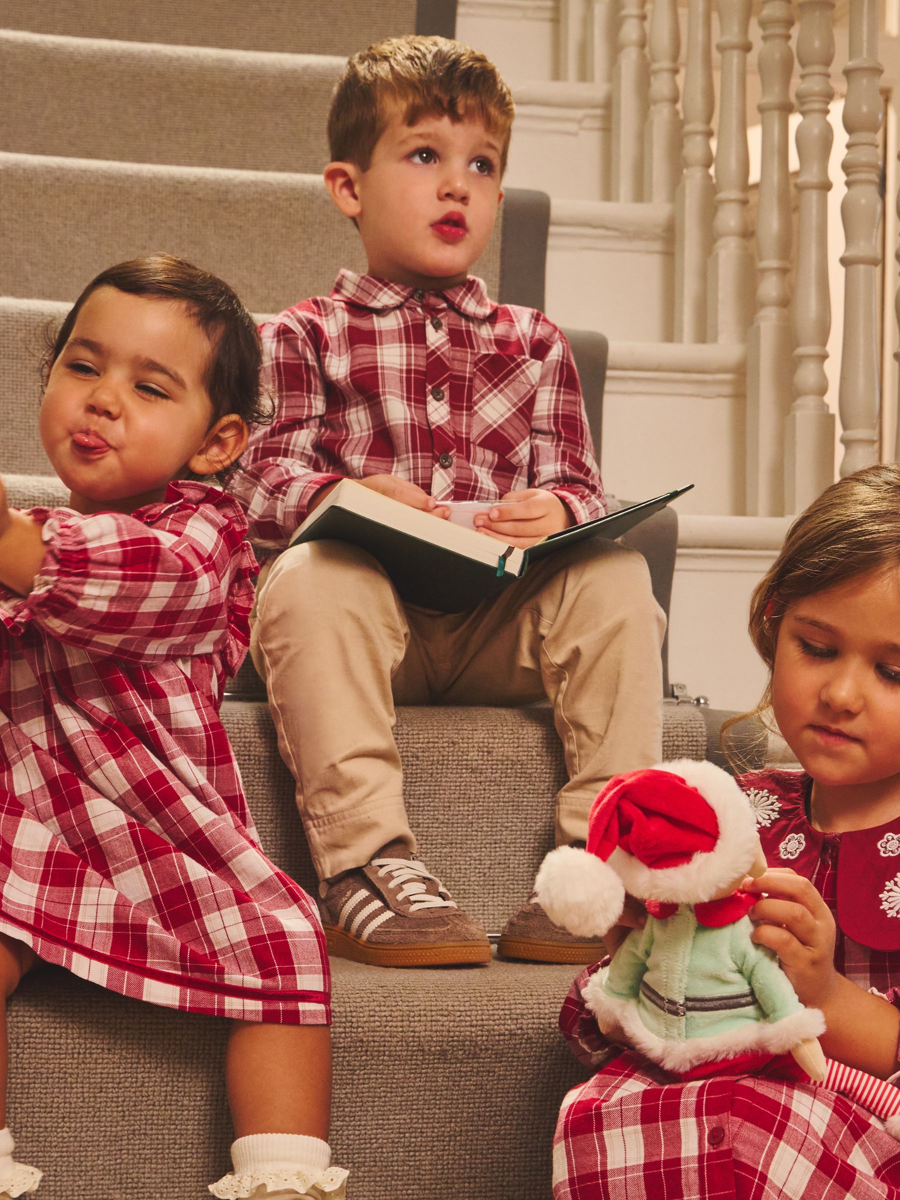 Dark Red Check Shirt & Trouser Set - Image 1 of 8 Dark Red Check Shirt & Trouser Set - Image 1 of 8