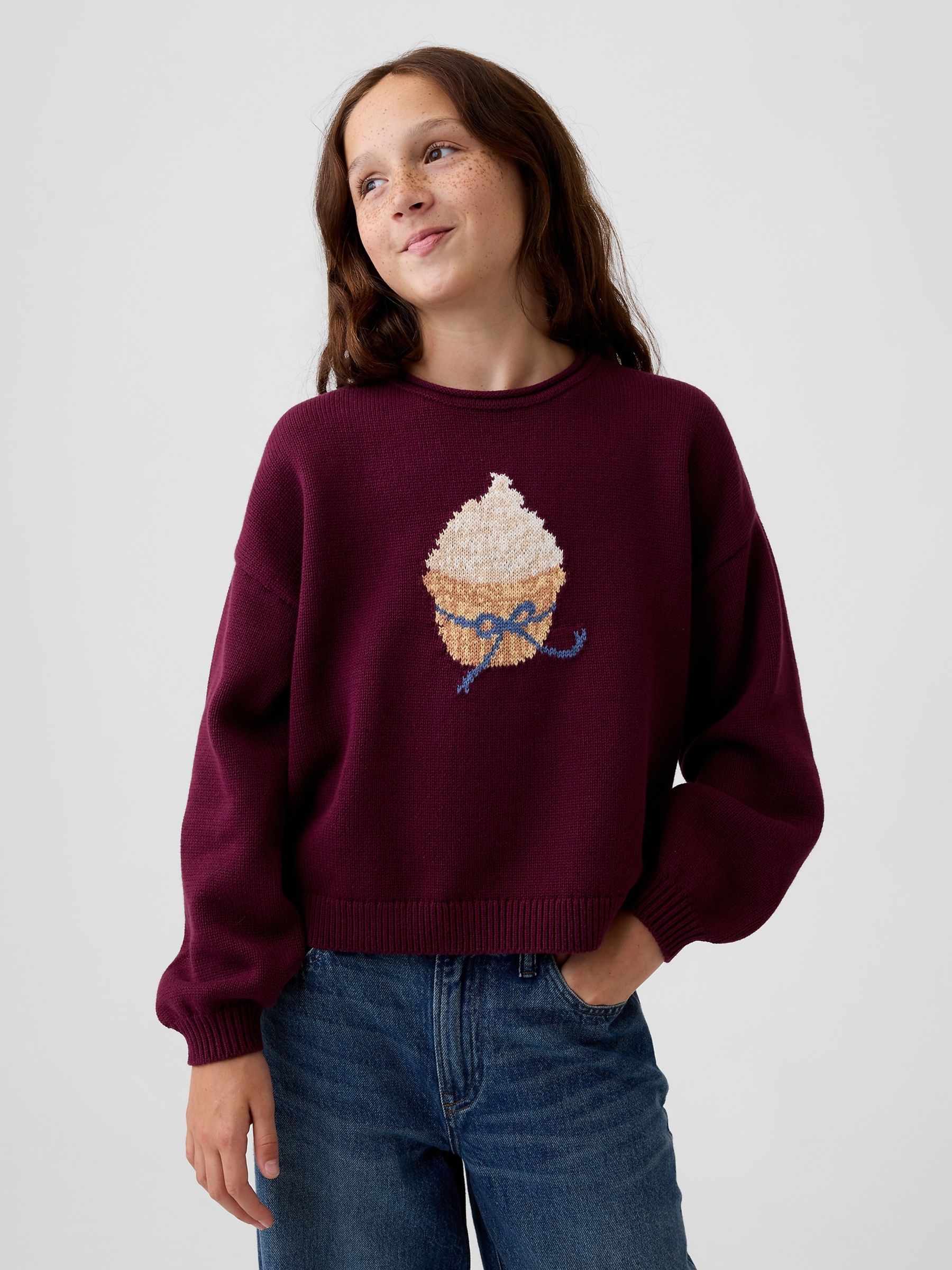 Red Oversized Rolled Neck Jumper - Image 1 of 5