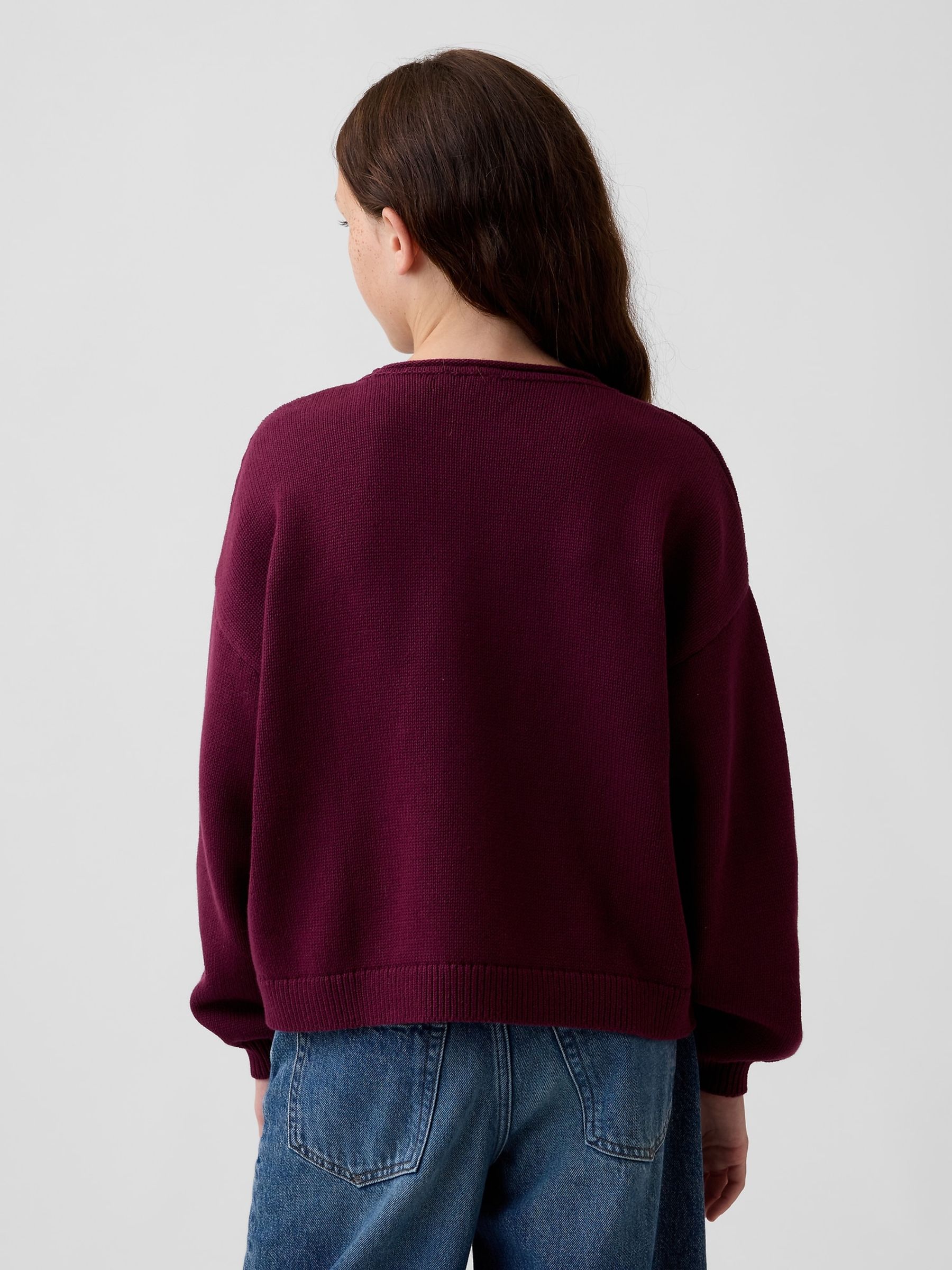 Red Oversized Rolled Neck Jumper - Image 2 of 5