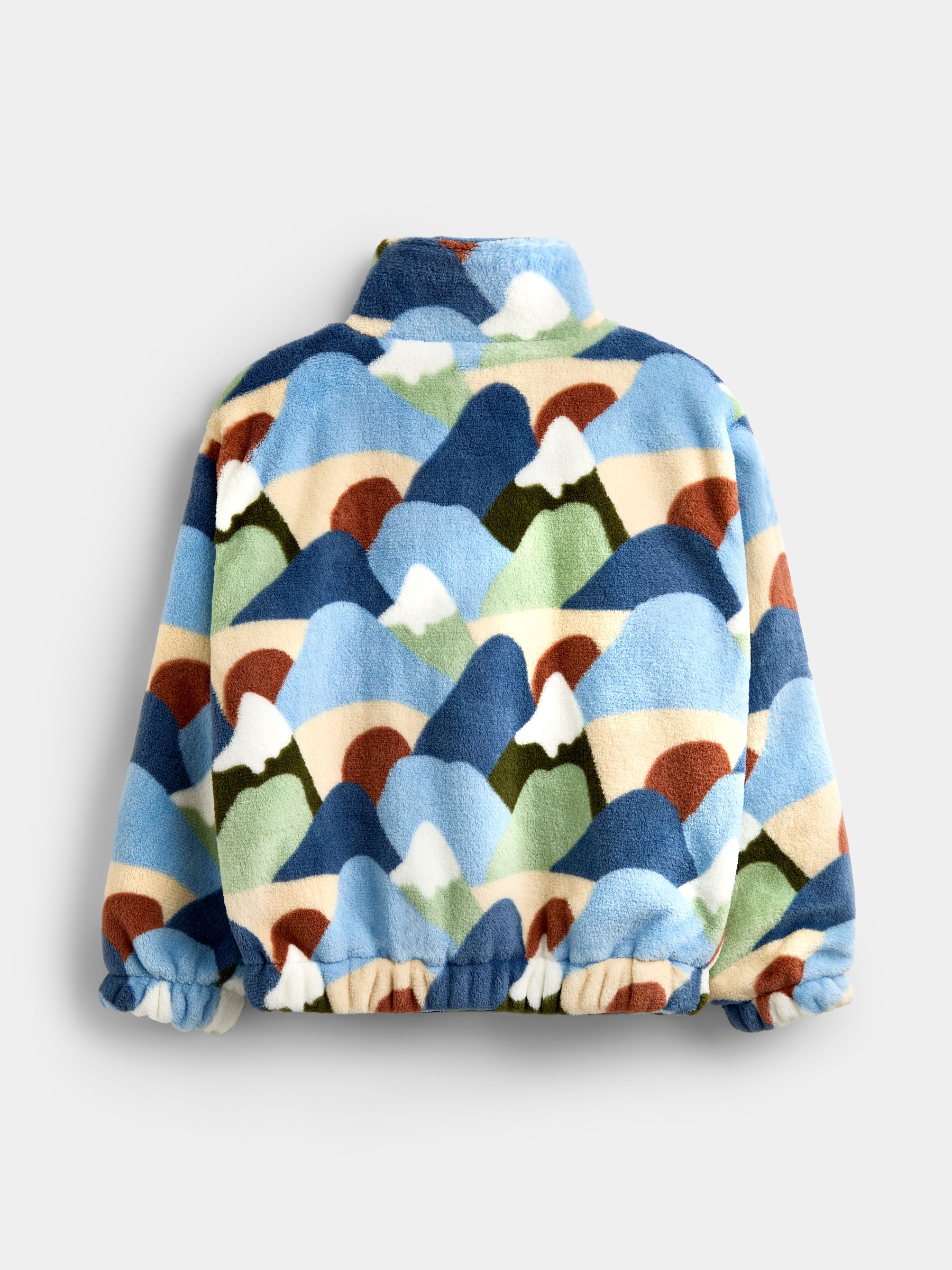 Blue Abstract Mountain Borg Fleece Jacket - Image 2 of 4