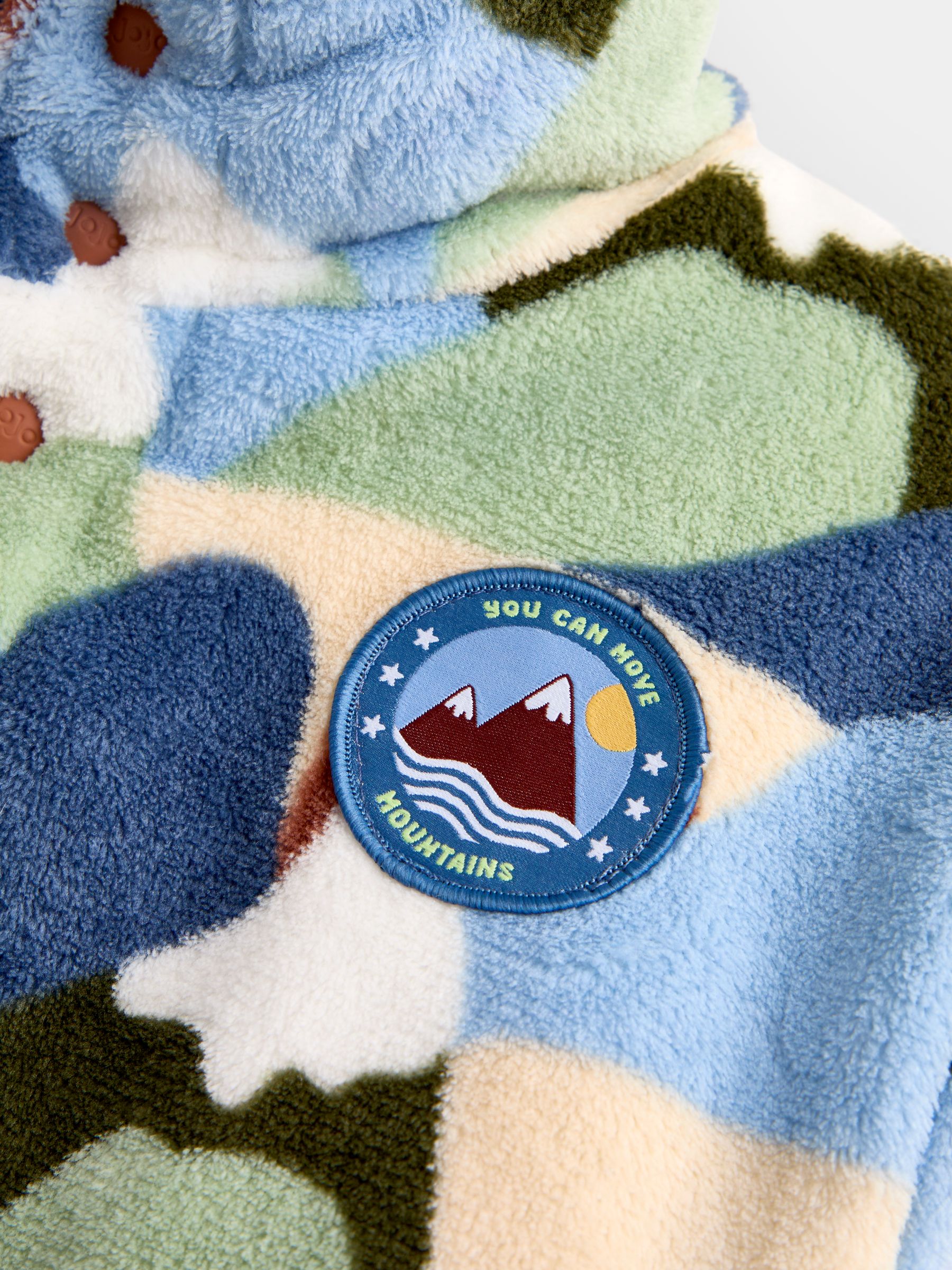 Blue Abstract Mountain Borg Fleece Jacket - Image 3 of 4