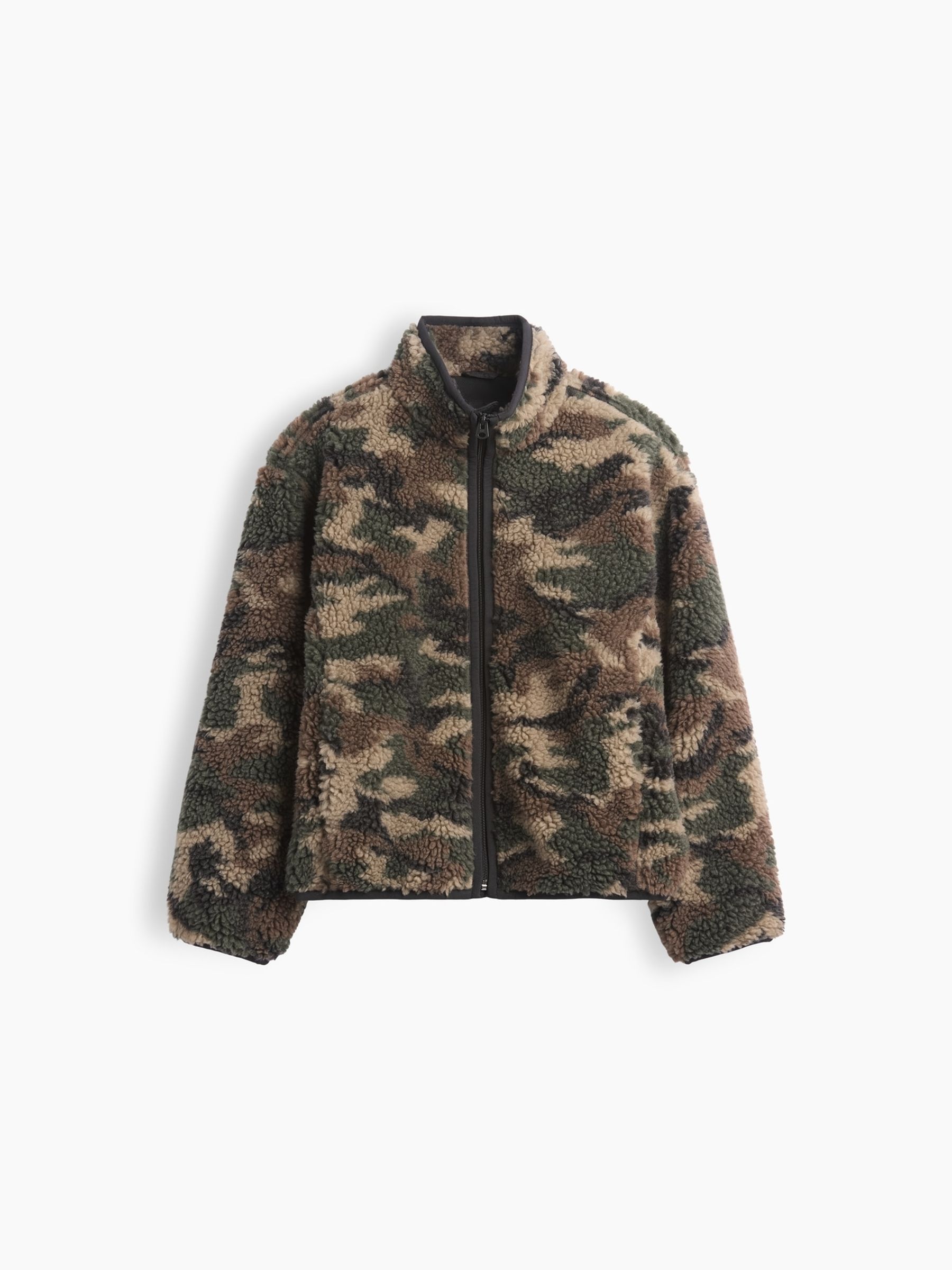 Green Camo Sherpa Relaxed Camo Zip-Up Fleece - Image 4 of 5