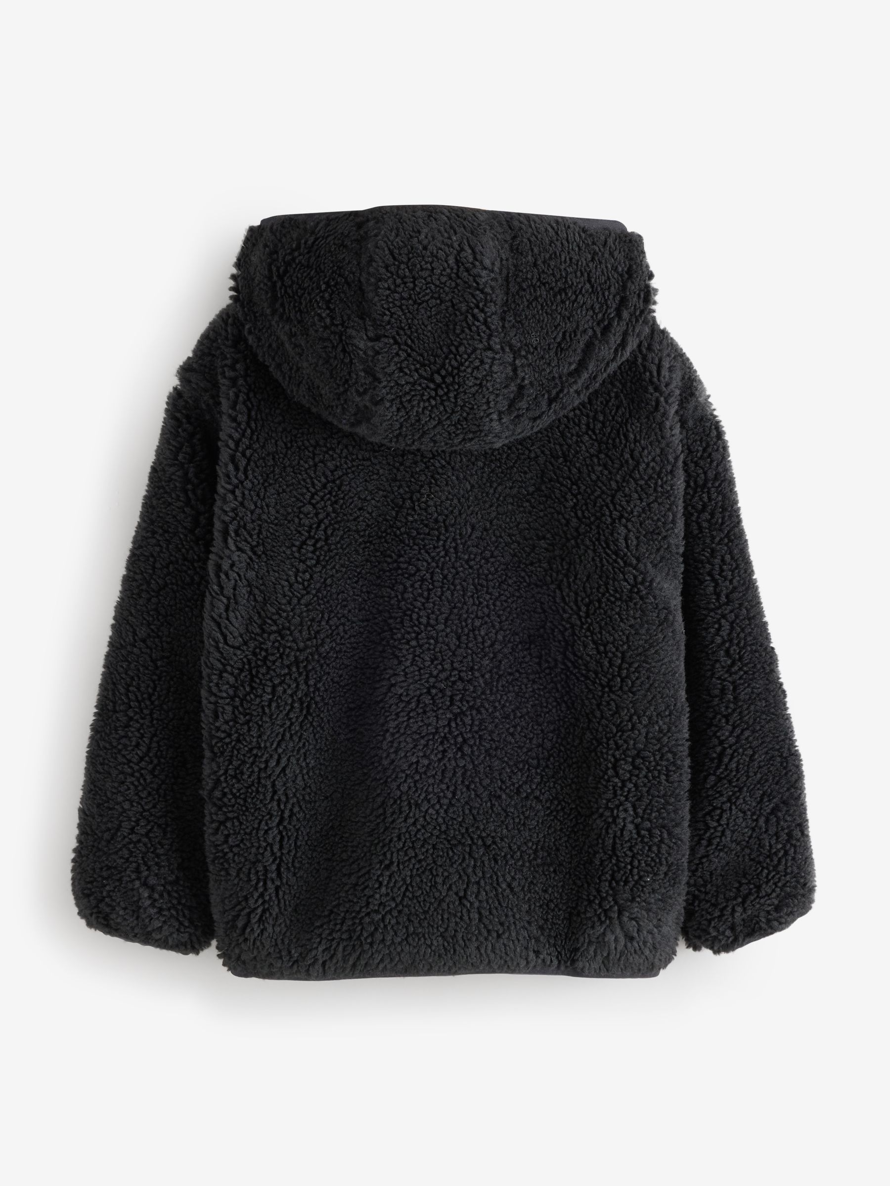Black Sherpa Zip-Up Hooded Fleece - Image 2 of 4