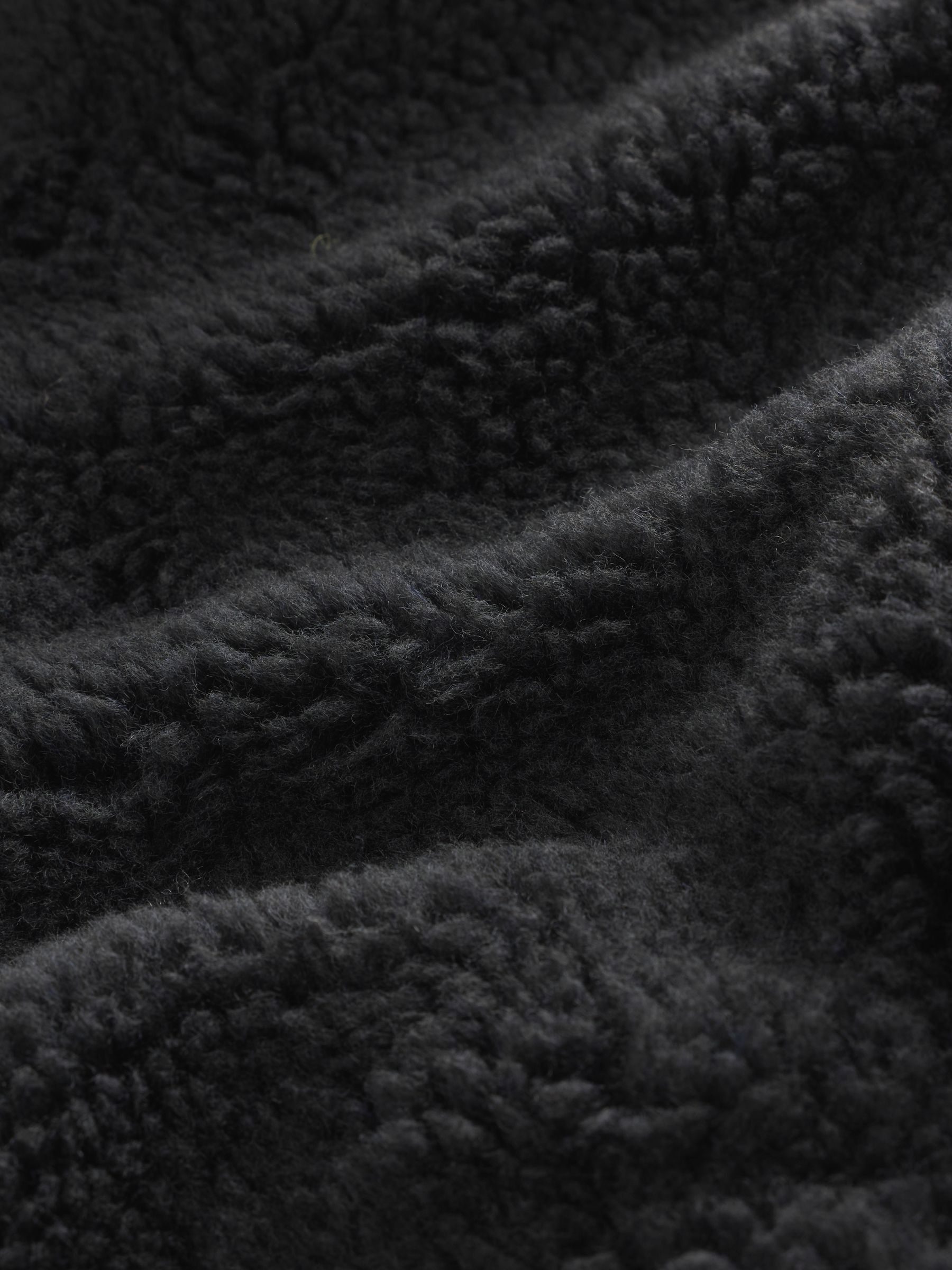 Black Sherpa Zip-Up Hooded Fleece - Image 4 of 4