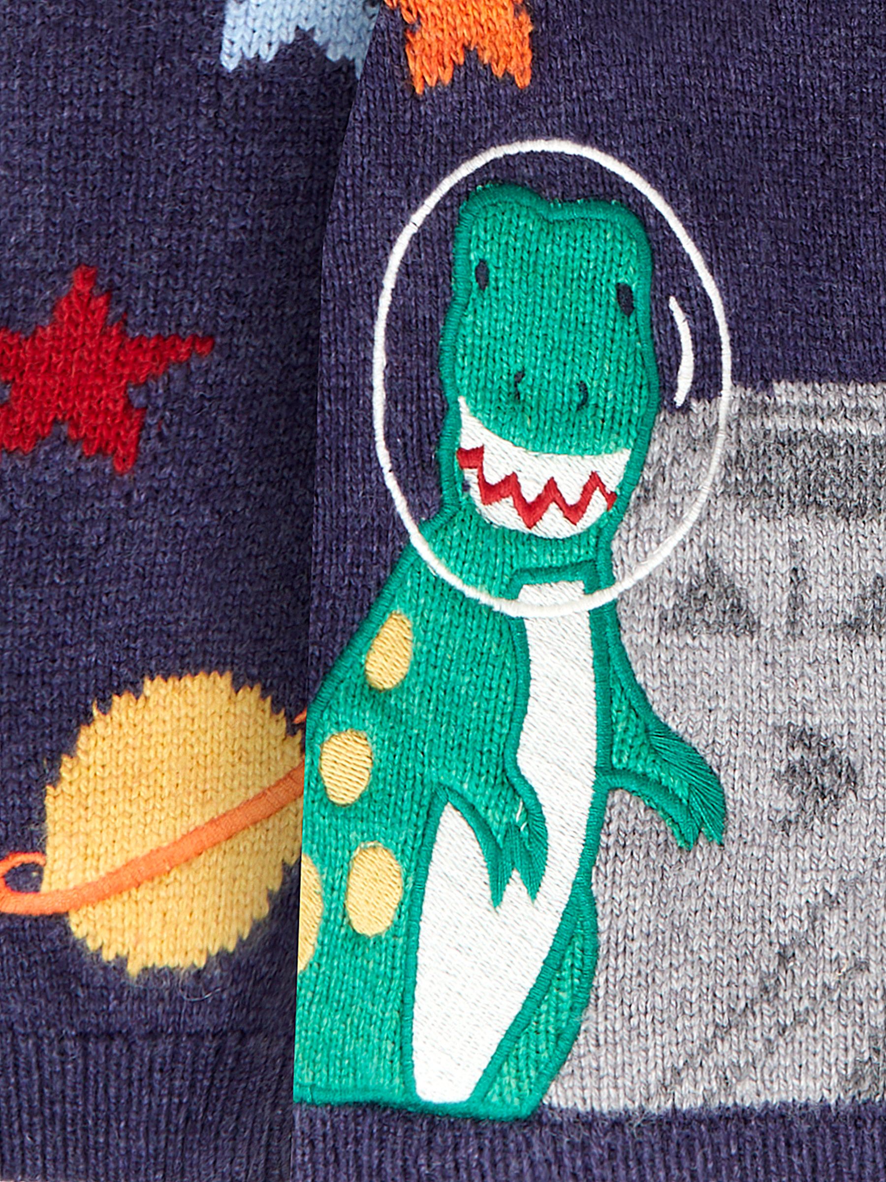 Navy Blue Space Dino Appliqué Scene Jumper - Image 3 of 3