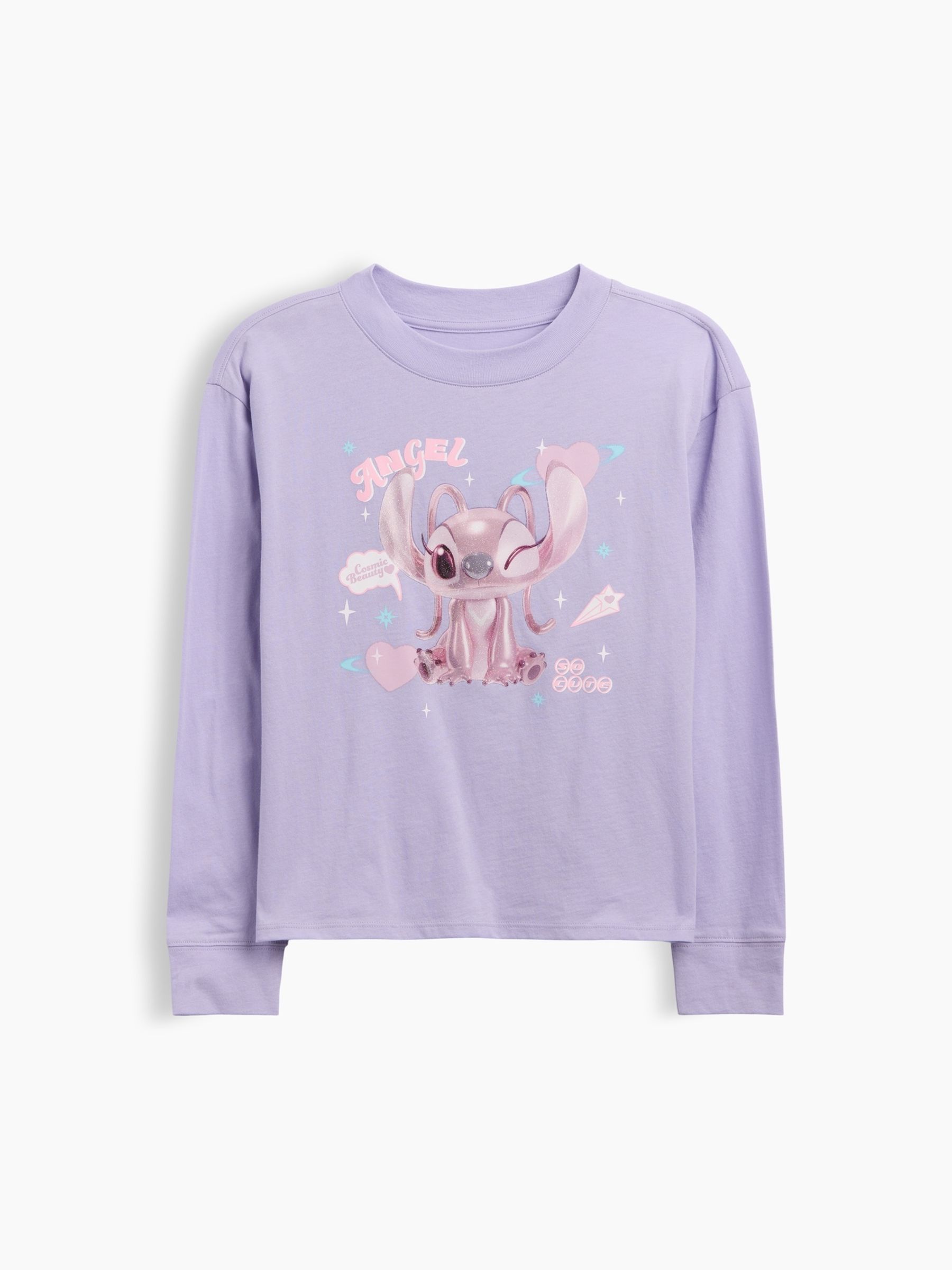 Purple Disney Lilo and Stitch Oversized Graphic T-Shirt - Image 1 of 3 Purple Disney Lilo and Stitch Oversized Graphic T-Shirt - Image 1 of 3