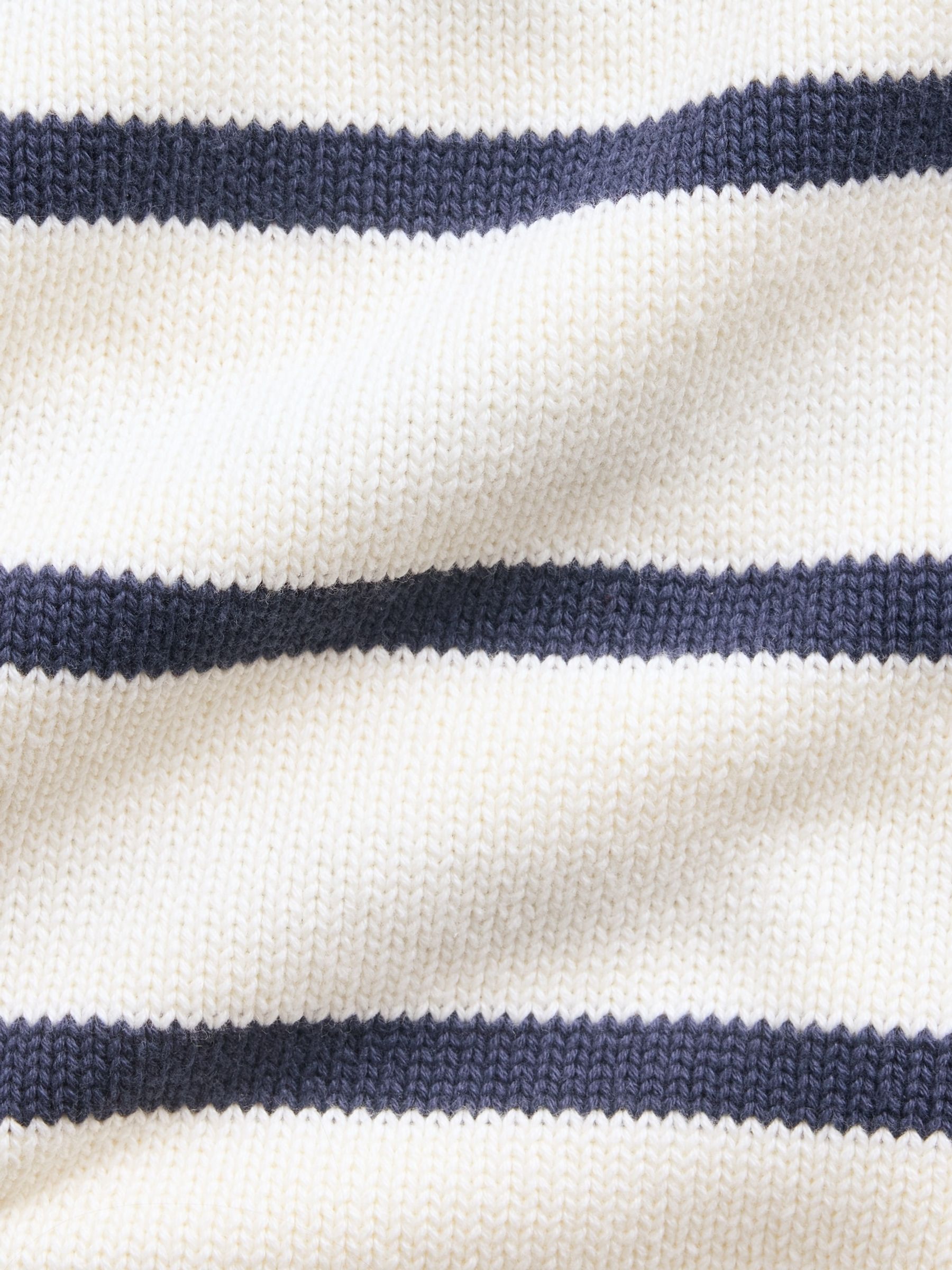 Cream/Navy Stripe Oversized Rolled Neck Jumper - Image 5 of 5