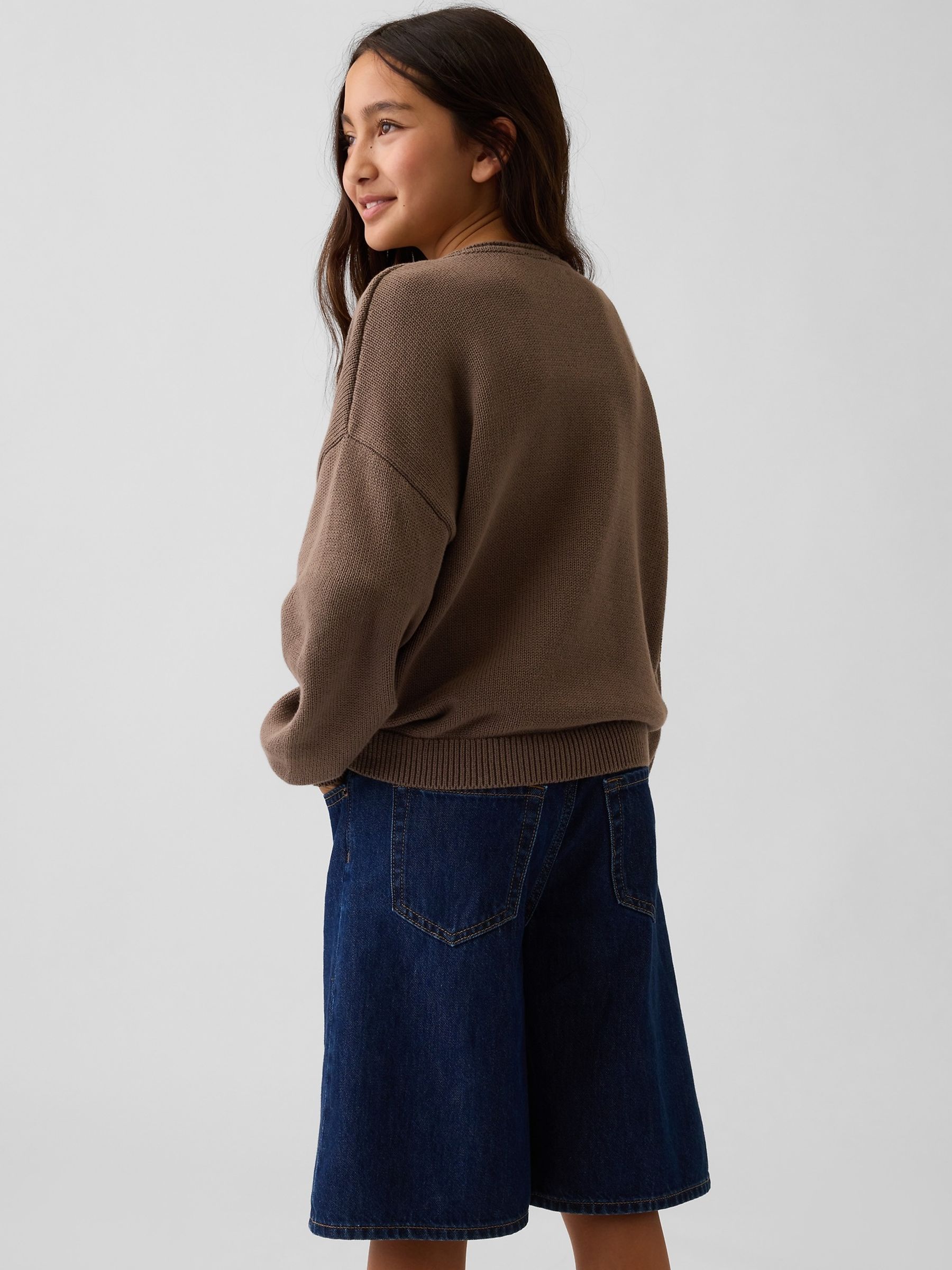 Brown Oversized Rolled Neck Jumper - Image 2 of 5