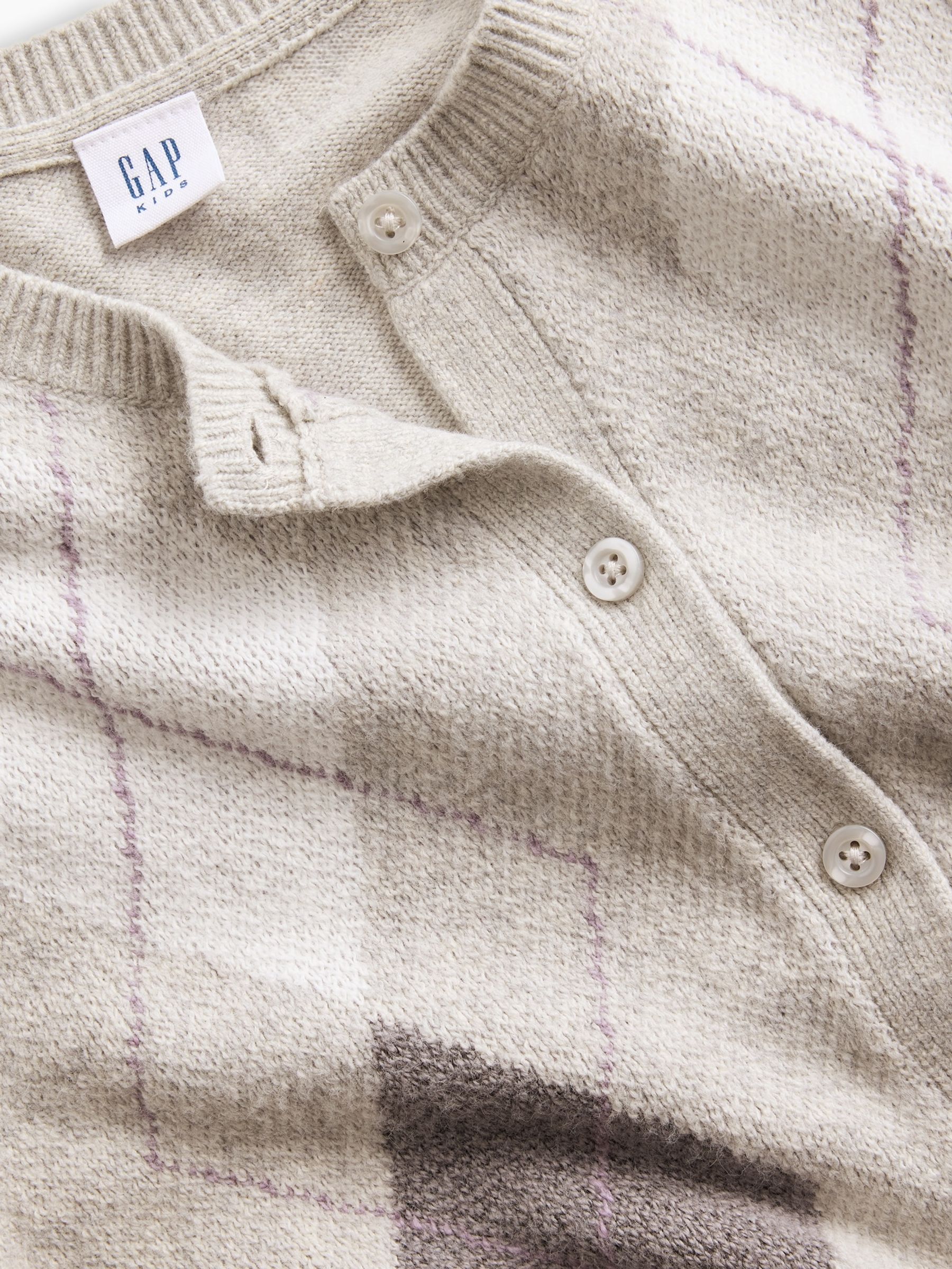 Grey Argyle CashSoft Cardigan - Image 5 of 5 Grey Argyle CashSoft Cardigan - Image 5 of 5
