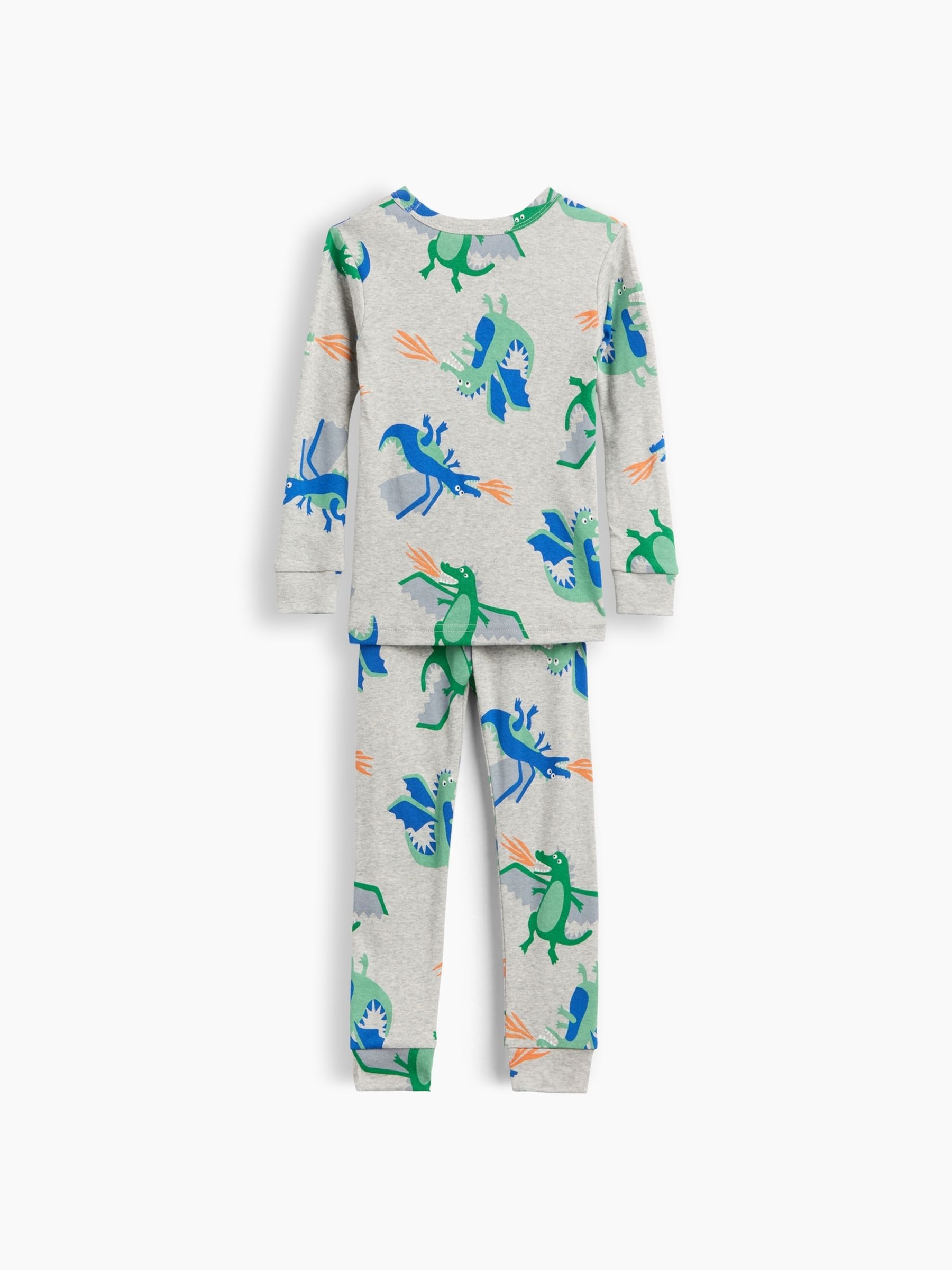 Grey Brushed Cotton Dragon Pyjamas Set - Image 2 of 2 Grey Brushed Cotton Dragon Pyjamas Set - Image 2 of 2