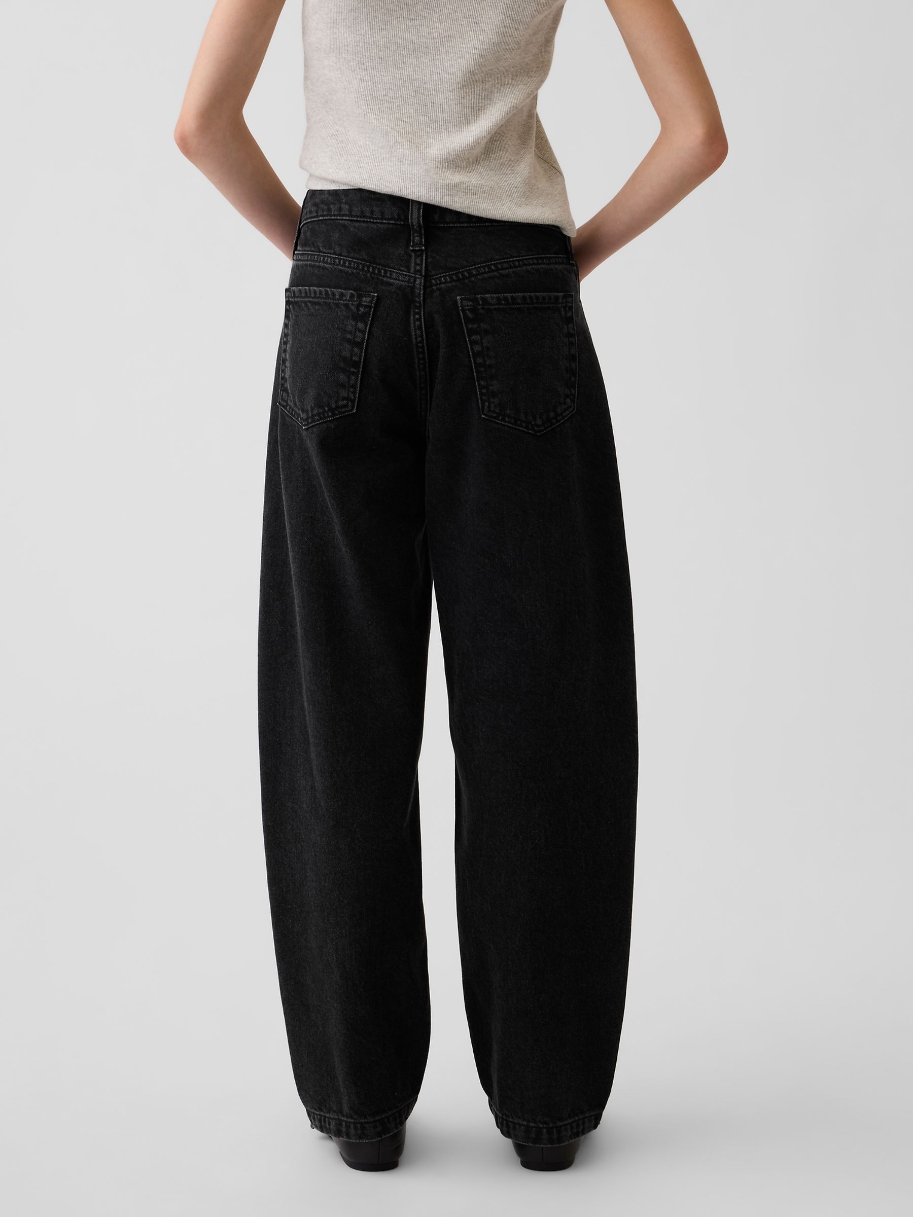 Black Barrel Cargo Jeans - Image 2 of 5