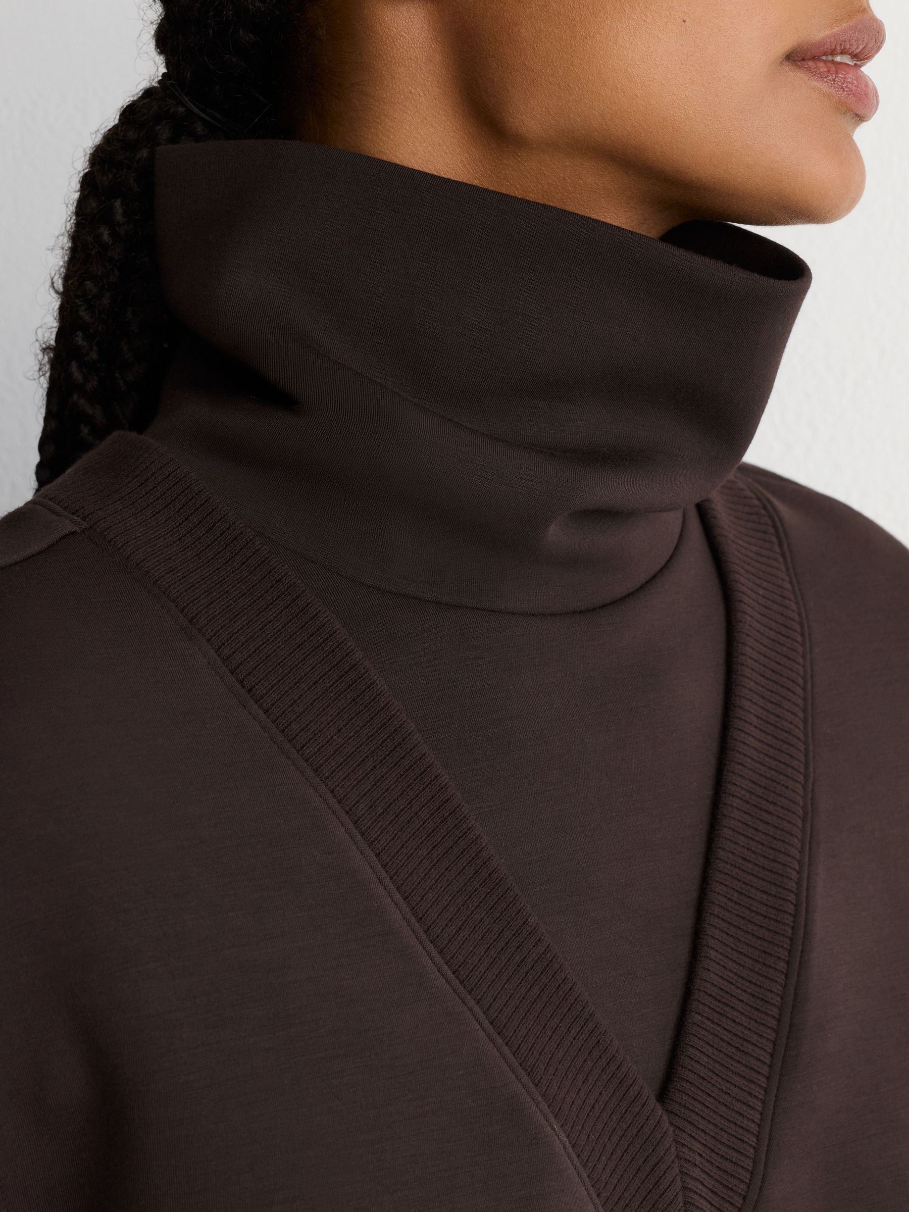 Premium Interlock Double-Layer Sweatshirt in Dark Chocolate Brown - Image 3 of 7