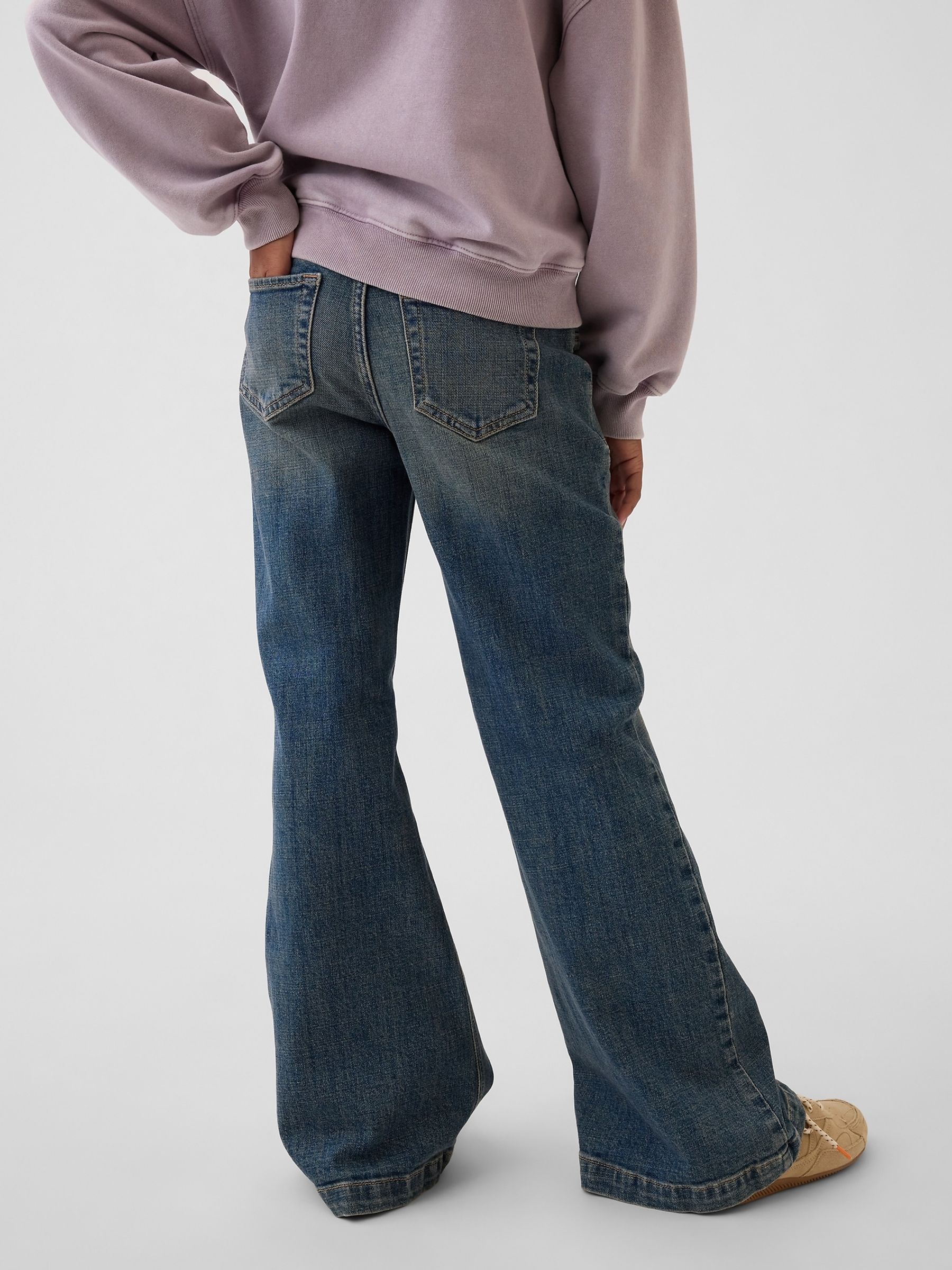 Medium Wash Low Rise Relaxed Flare Jeans - Image 2 of 4