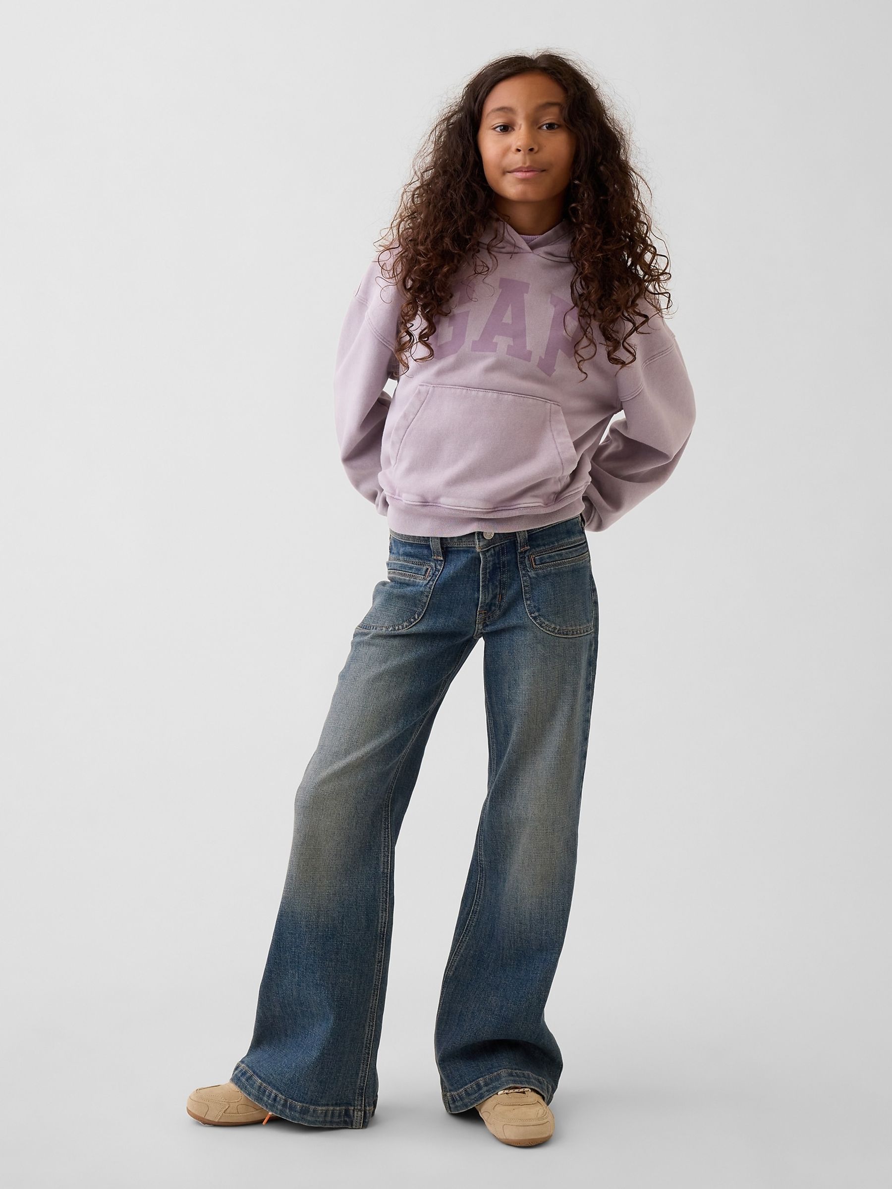 Medium Wash Low Rise Relaxed Flare Jeans - Image 3 of 4
