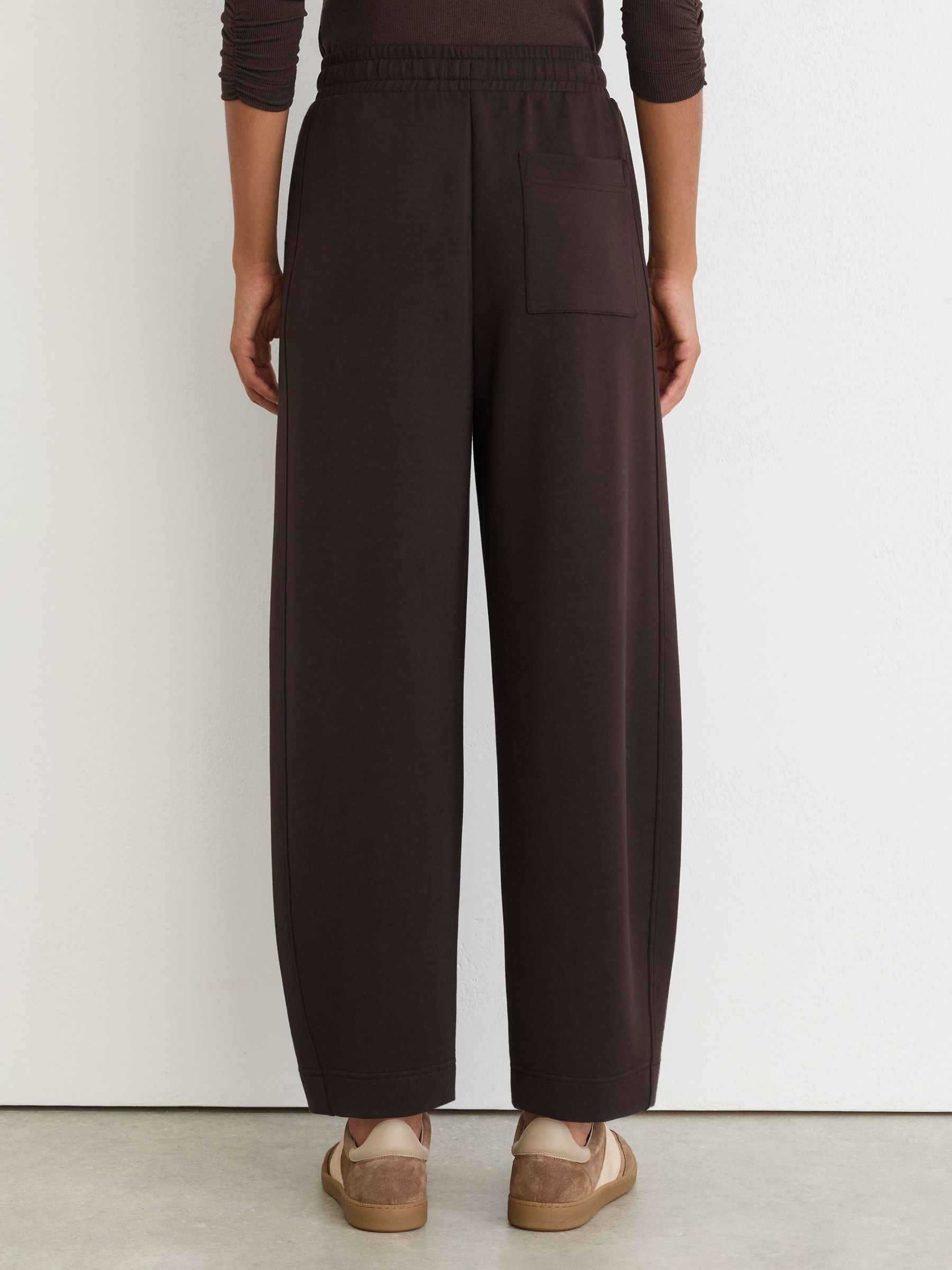 Premium Interlock Barrel-Leg Joggers in Dark Chocolate Brown - Image 5 of 6