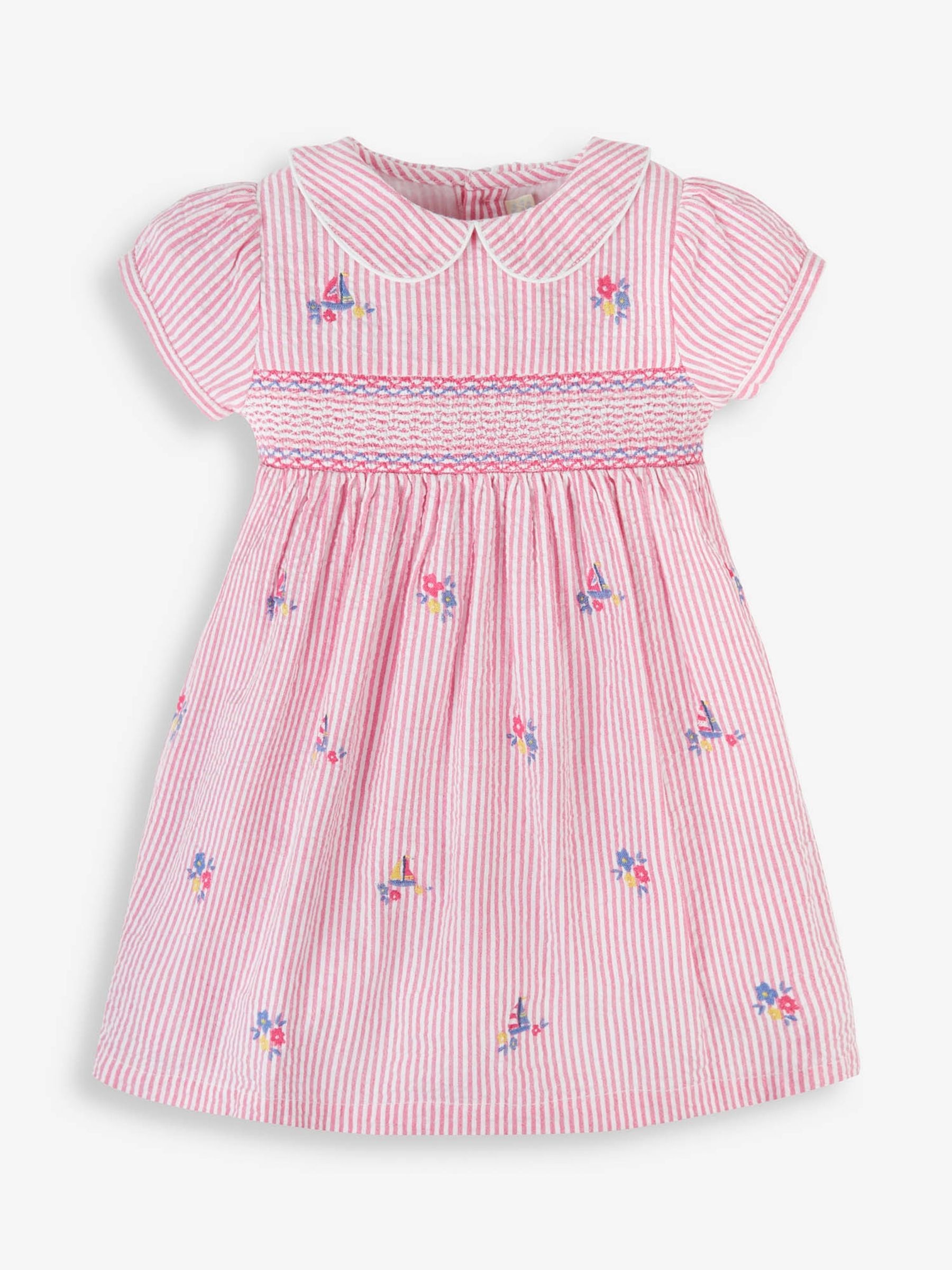 Pink Sail Boat Smocked Dress - Image 1 of 4