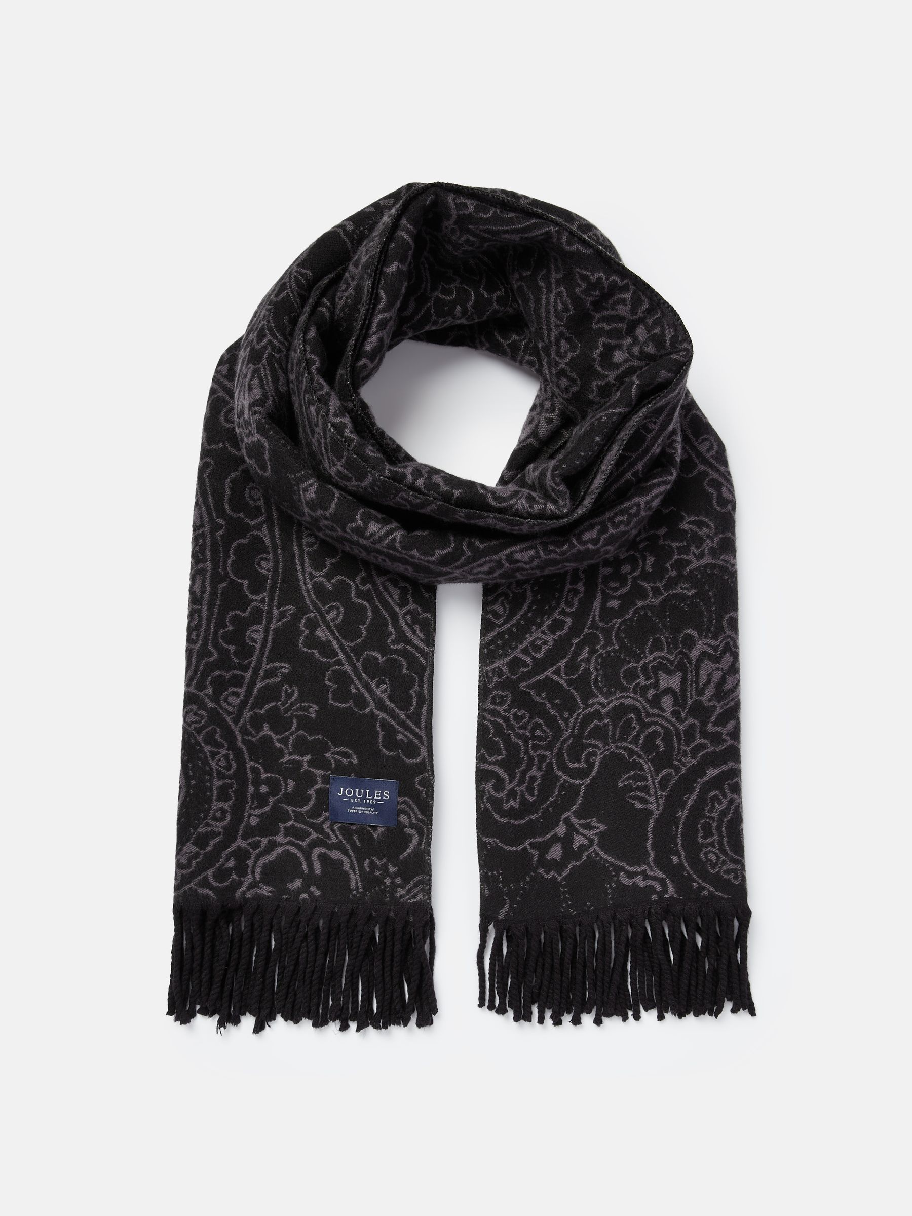 Elissa Black Paisley Jaquard Scarf - Image 3 of 5