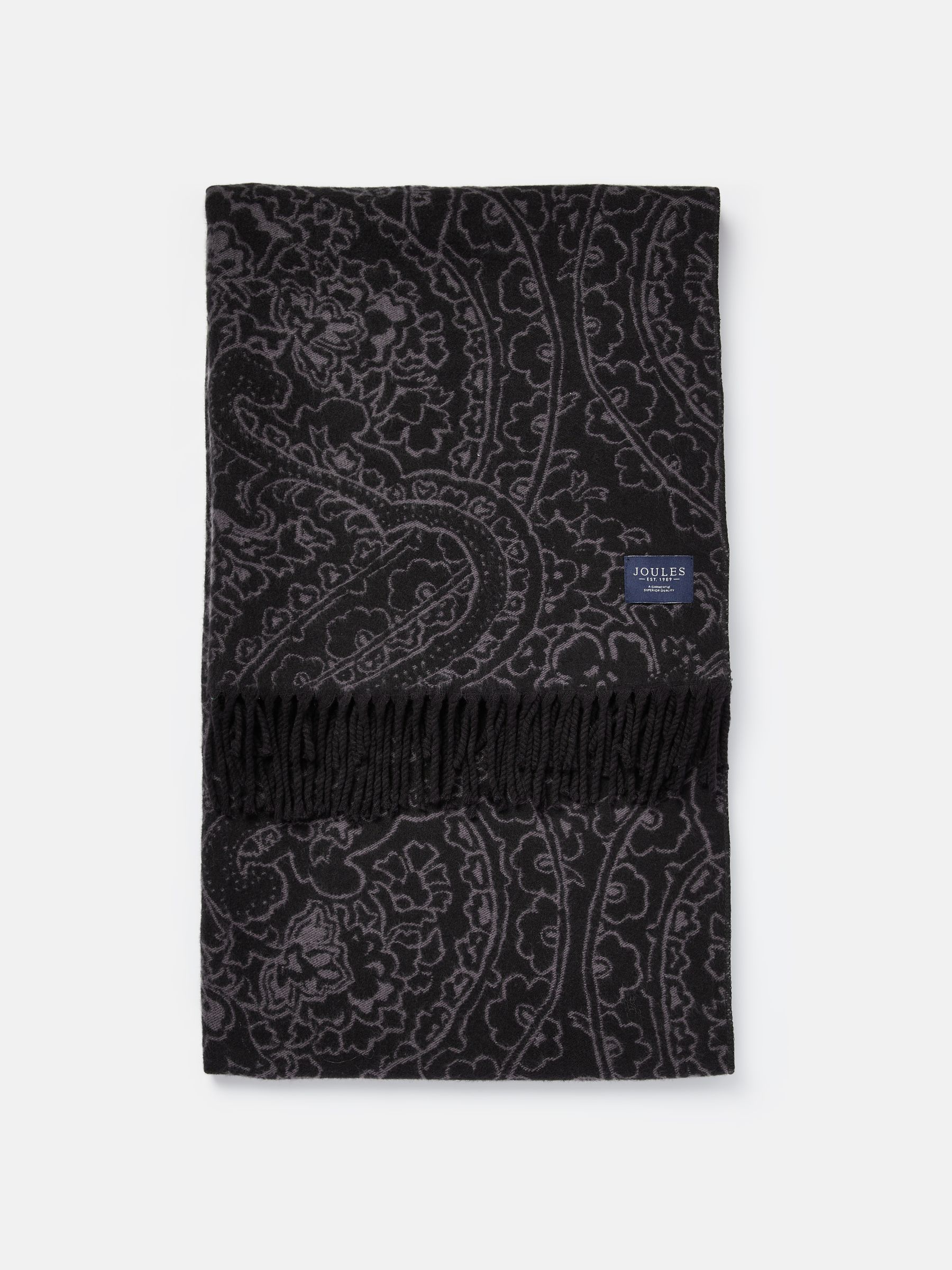 Elissa Black Paisley Jaquard Scarf - Image 4 of 5