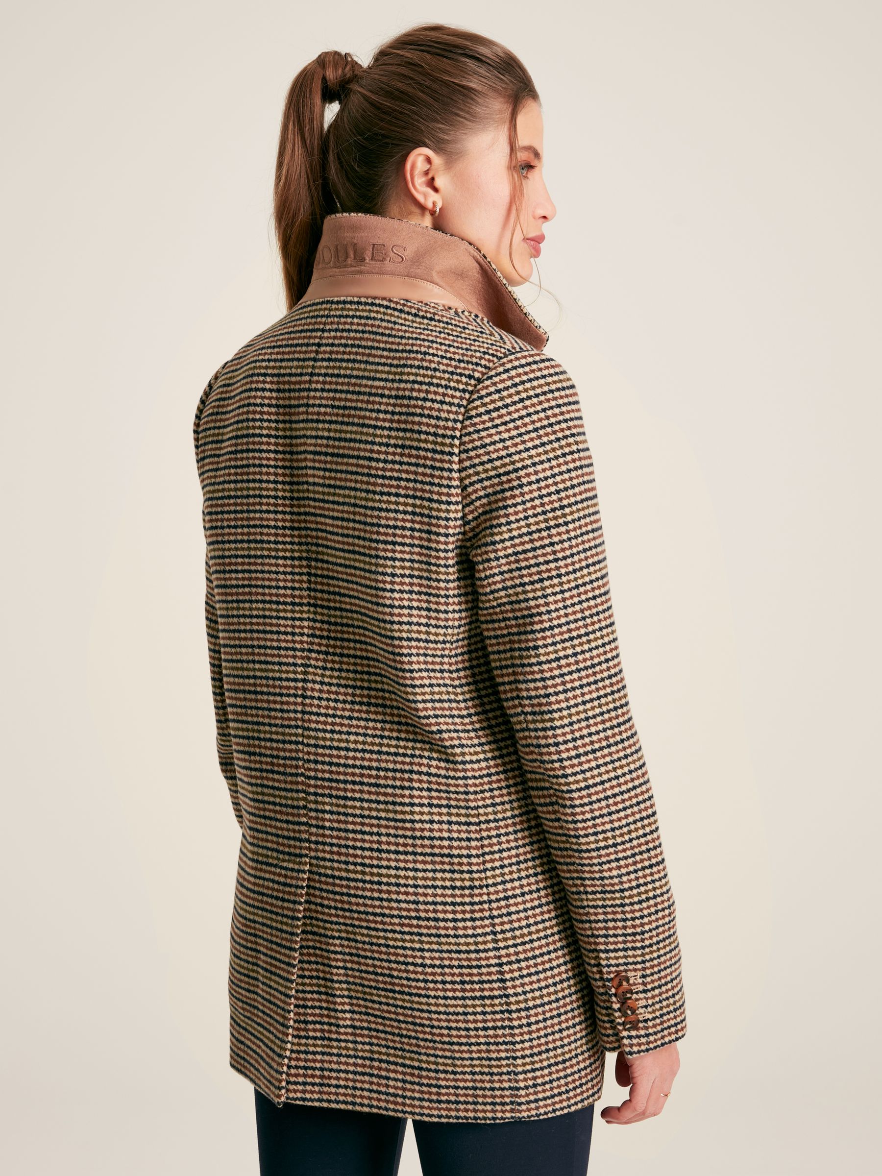 Hackmore Brown Tweed Oversized Wool Blend Blazer - Image 2 of 8