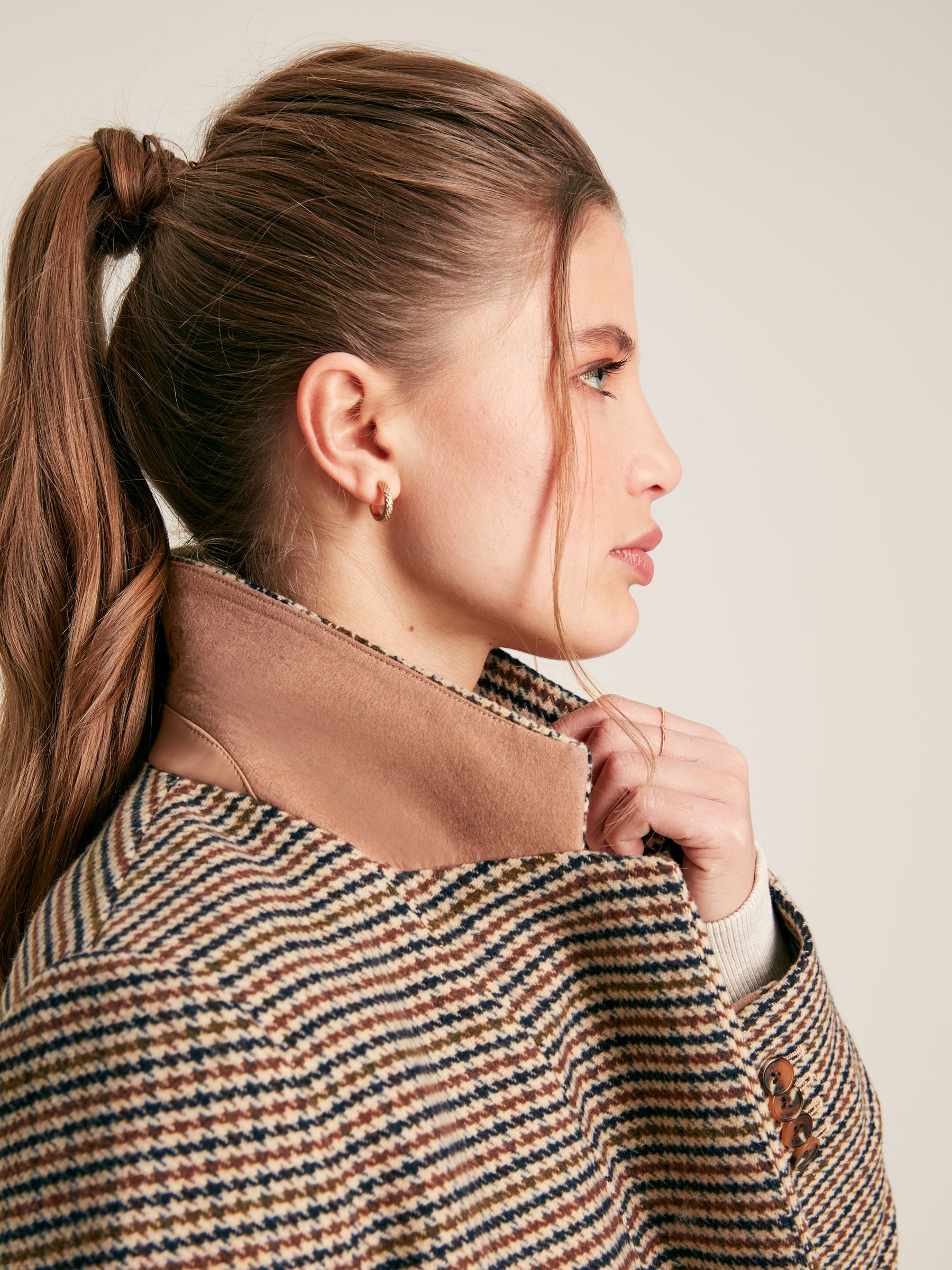 Hackmore Brown Tweed Oversized Wool Blend Blazer - Image 5 of 8