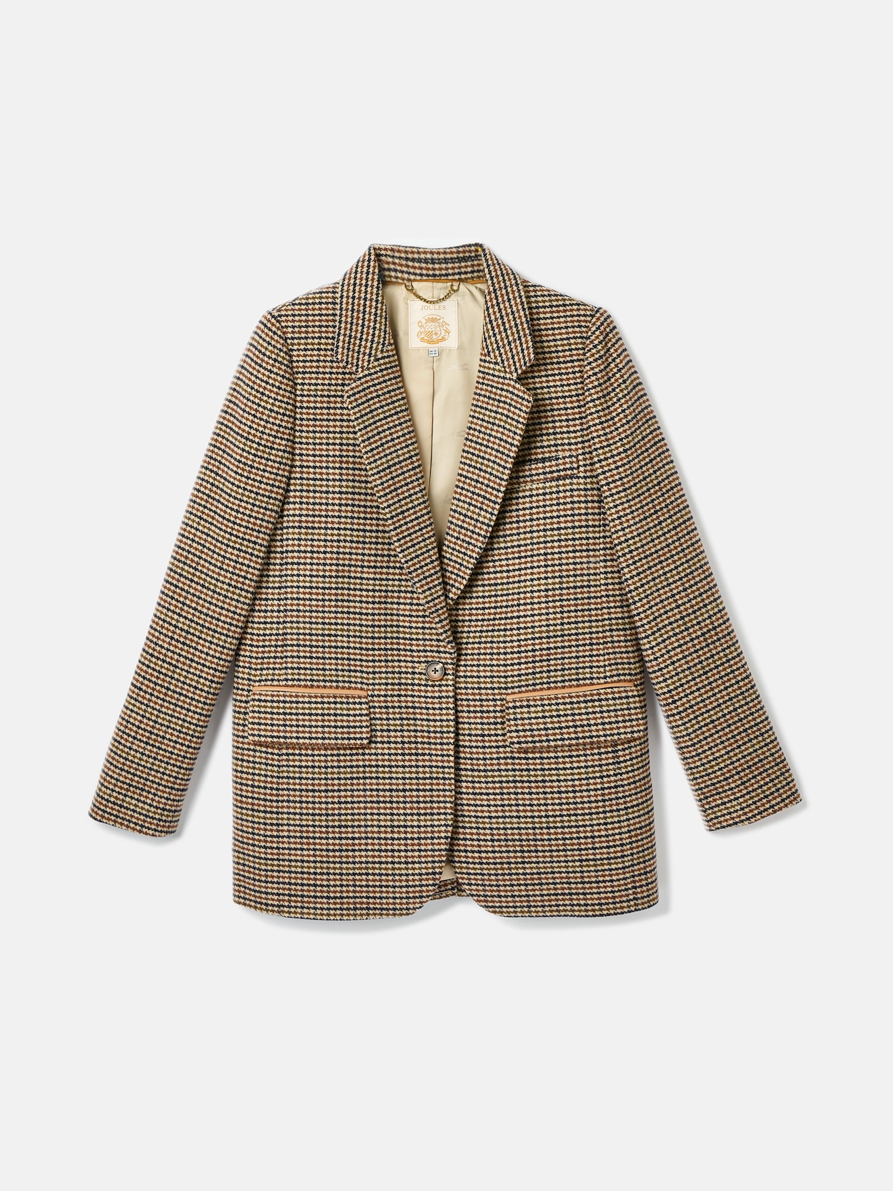 Hackmore Brown Tweed Oversized Wool Blend Blazer - Image 8 of 8