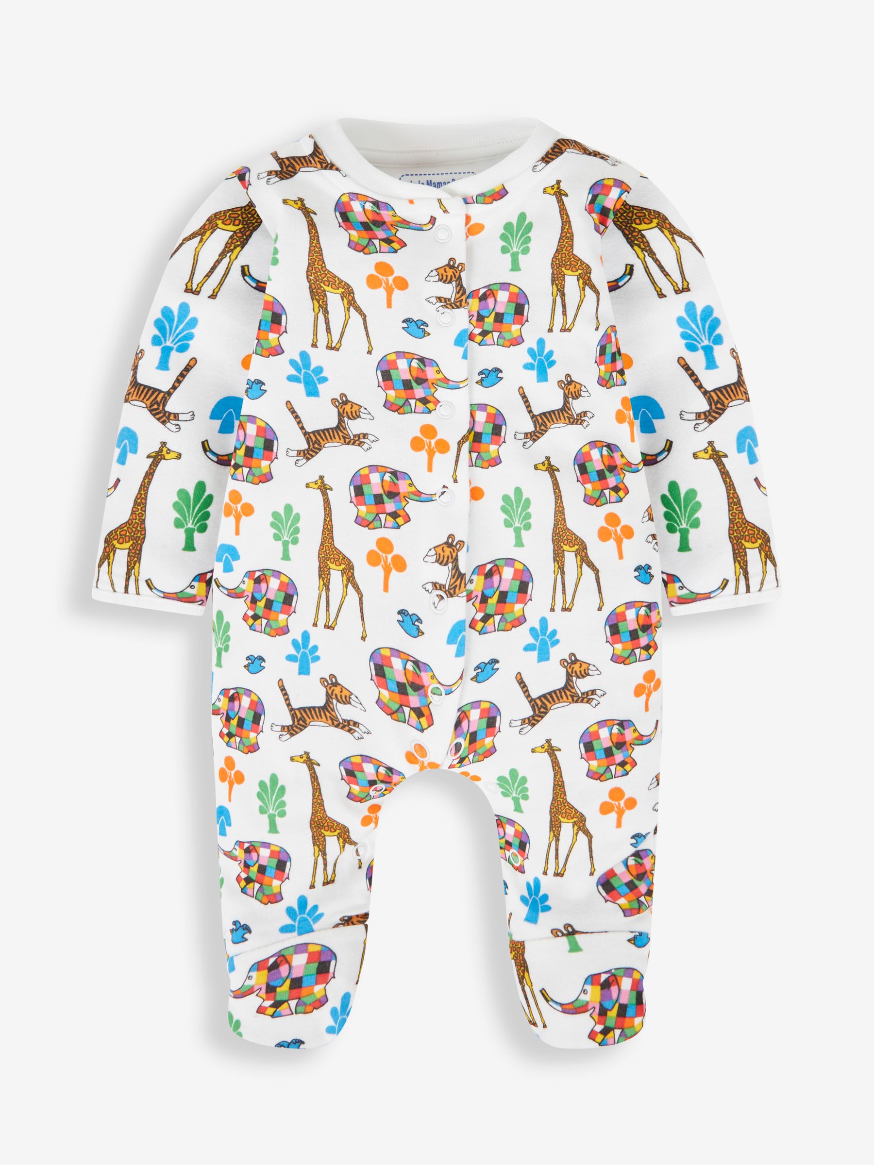 Cream Elmer Print Sleepsuit - Image 3 of 3