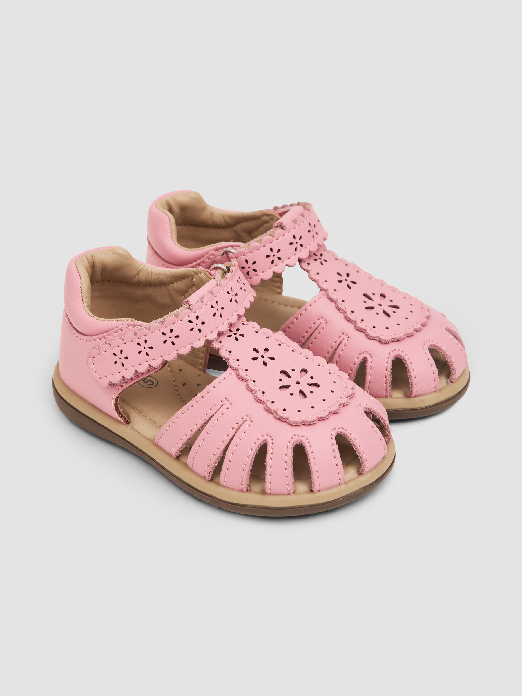 Pink Pretty Leather Closed Toe Sandals JoJo Maman Bébé