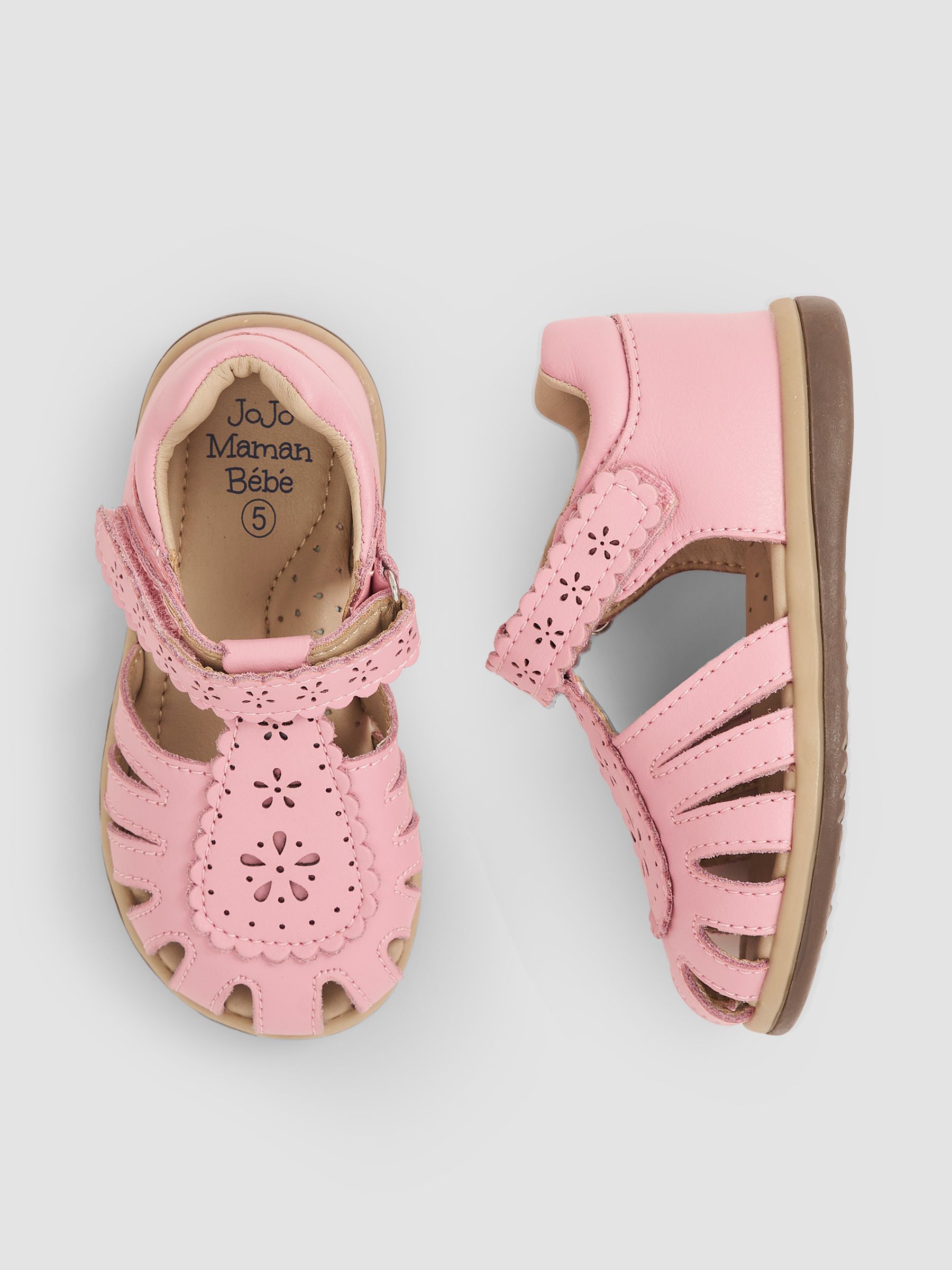 Pink Pretty Leather Closed Toe Sandals | JoJo Maman Bébé