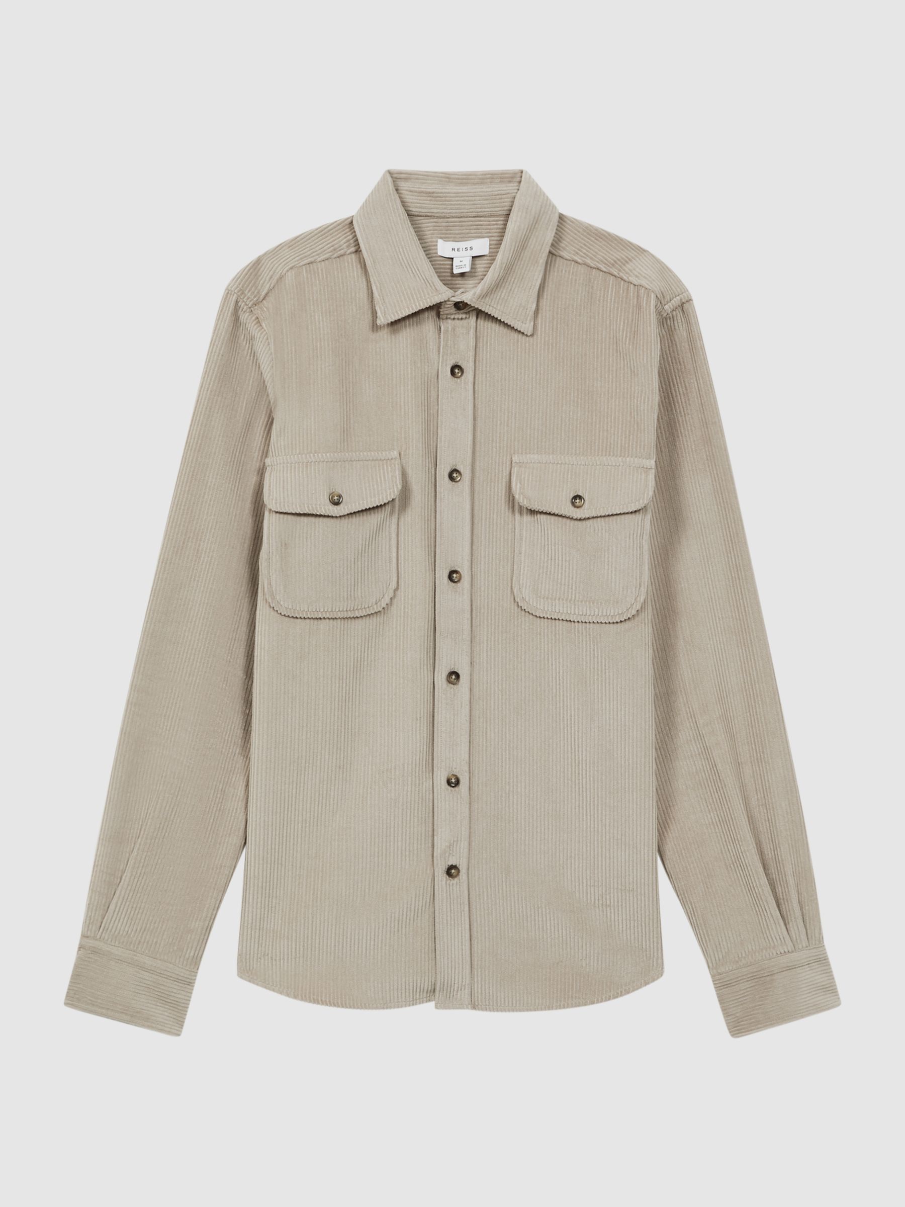 Corduroy Twin Pocket Overshirt in Mink - Image 2 of 4